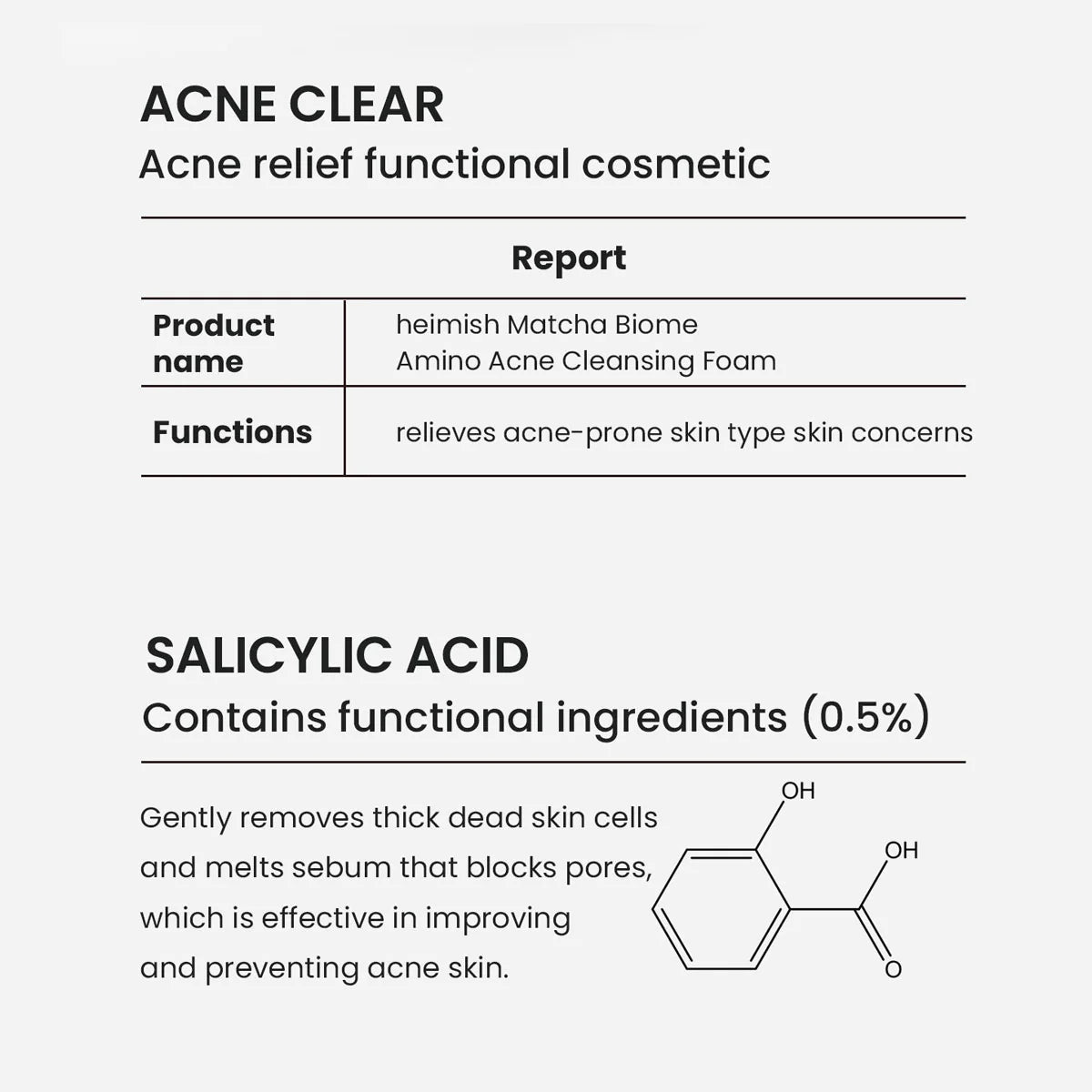 Infographic: acne-verzorgende reiniger met 0,5% salicylzuur