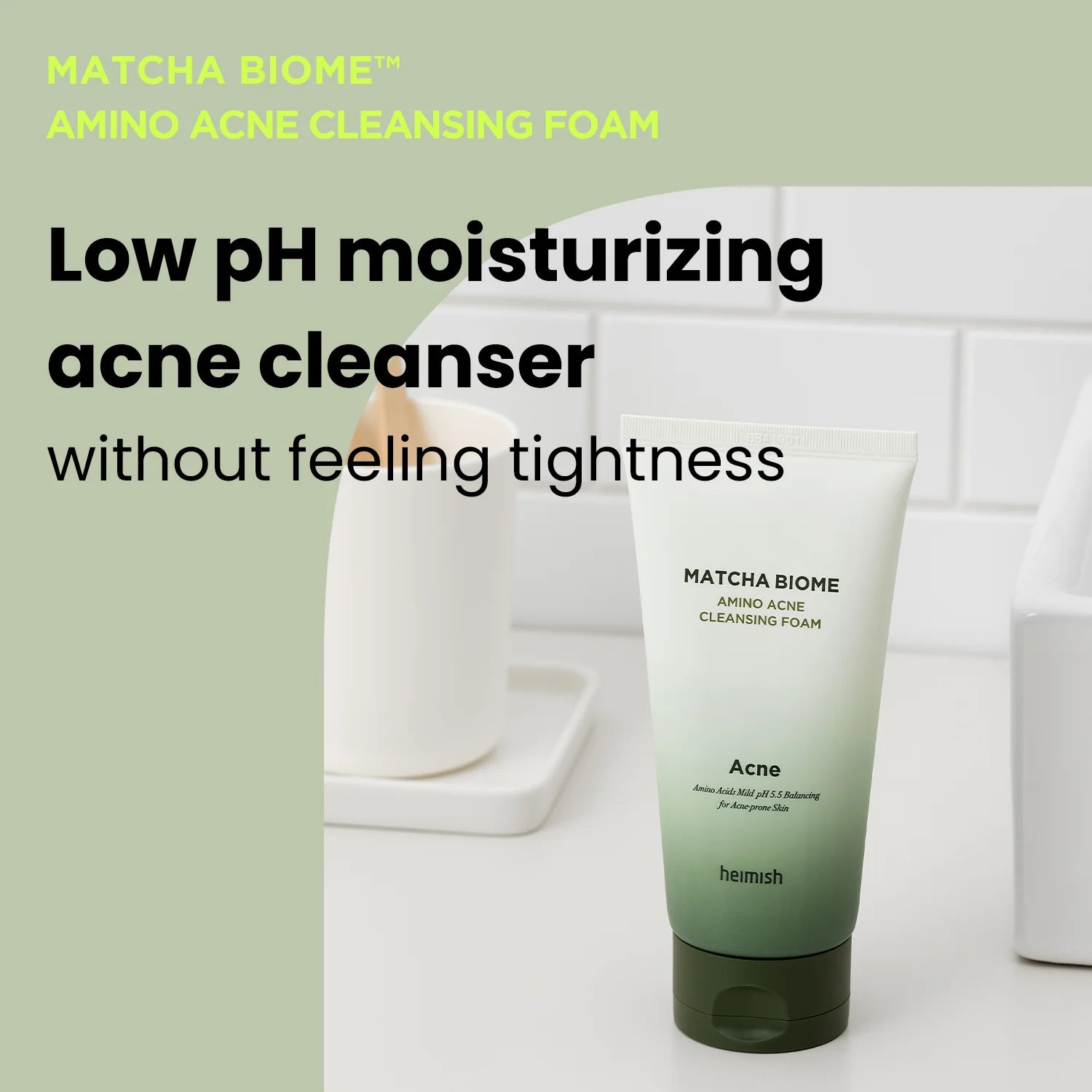 milde lage-pH acne-reiniger van Heimish zonder trekkerig gevoel