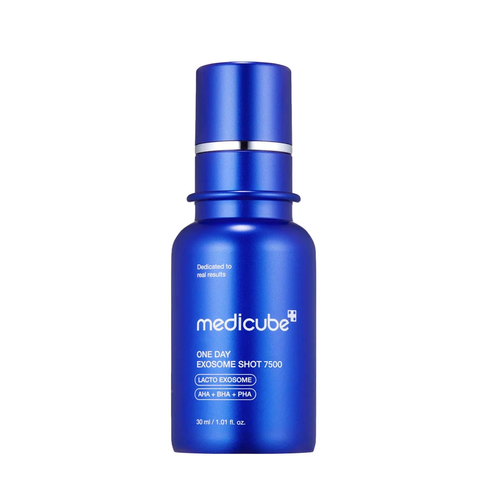 Medicube One Day Exosome Shot 7500 flacon van 30 ml met lacto-exosomen, AHA, BHA en PHA