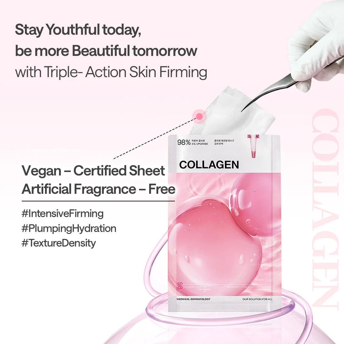 Mediheal Collagen Essential Mask met vegan gecertificeerd doek en zonder kunstmatig parfum