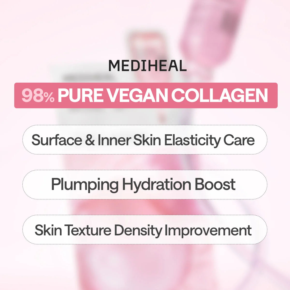 Drie werkingen van het Mediheal Collagen Essential Mask: elasticiteit, hydratatie en huidtextuur