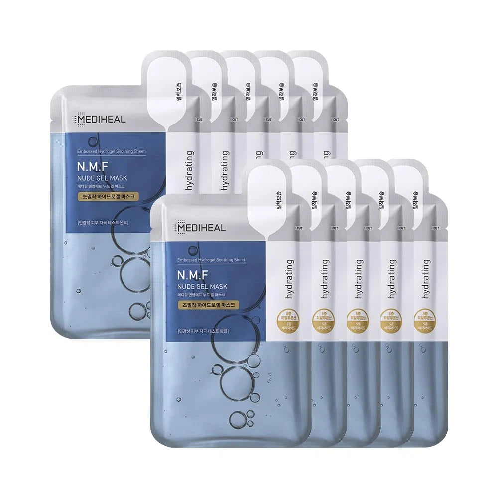 Tien Mediheal N.M.F hydrogelmaskers naast elkaar