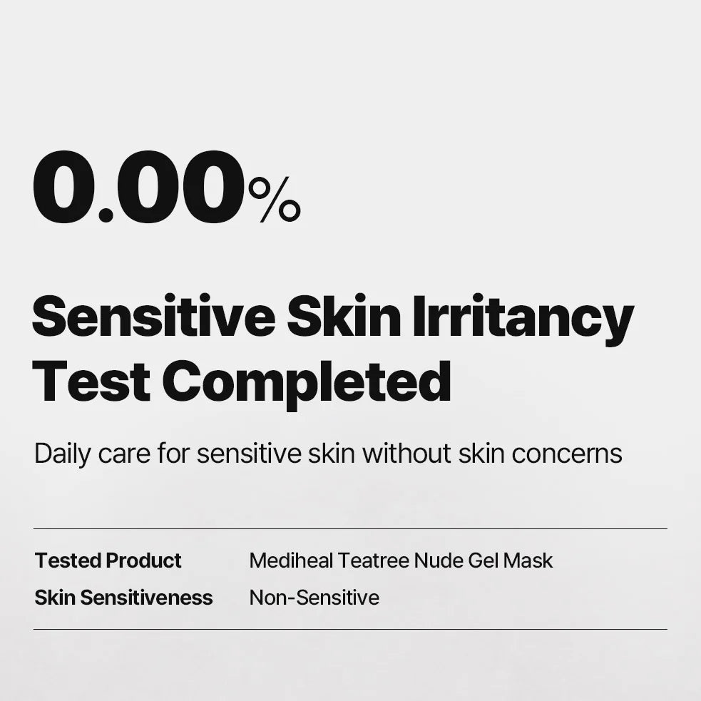 Resultaat van de huidirritatietest voor het Mediheal Tea Tree Nude Gel masker