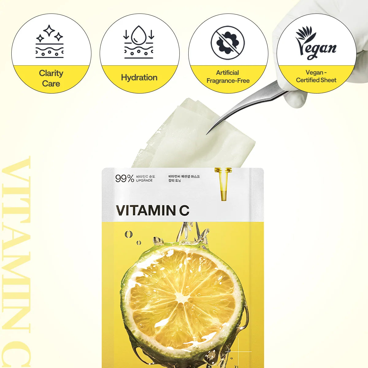 Mediheal Vitamin C Essential Mask met vegan gecertificeerd doek en zonder kunstmatig parfum