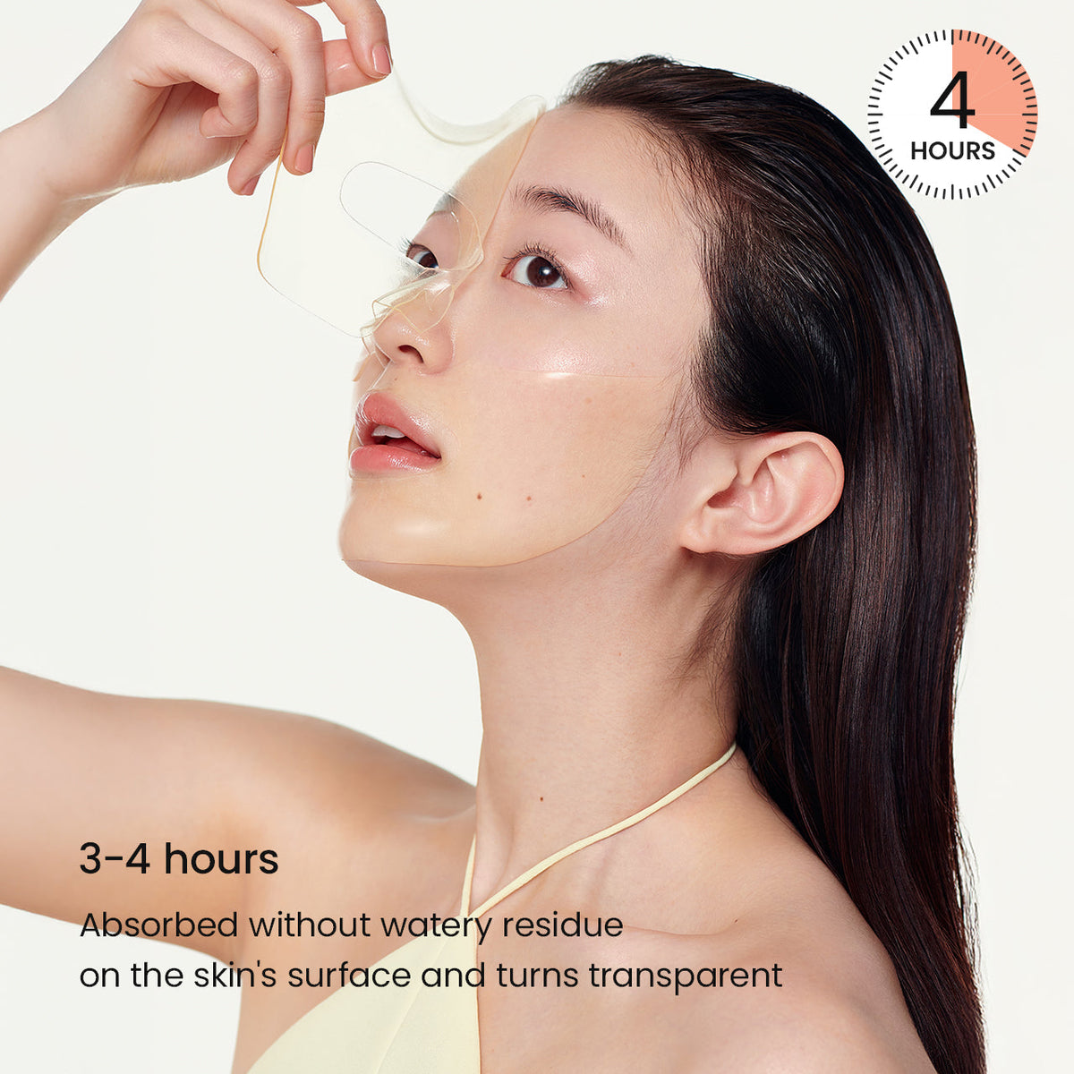 Biodance Radiant Vita Real Deep Mask na 3 tot 4 uur transparant geworden op de huid