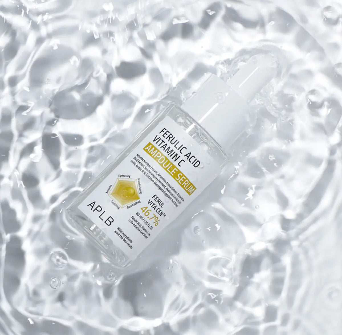 APLB Ferulic Acid Vitamin C Ampoule Serum, flacon in helder water