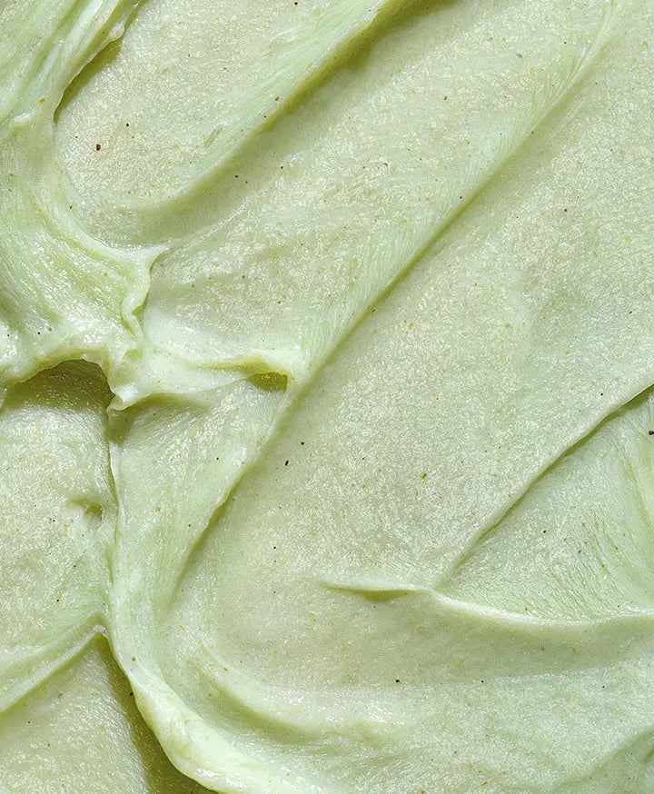 Close-up van de groene romige textuur van beplain Mung Bean pH-balanced Cleansing Foam
