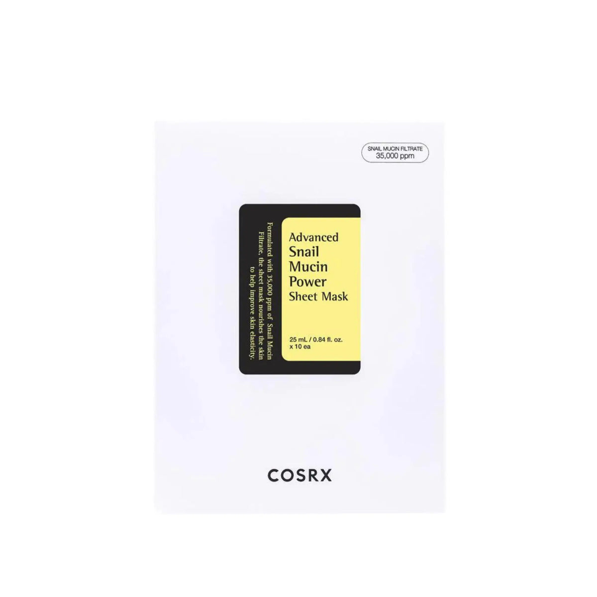 COSRX Advanced Snail Mucin Power Sheet Mask, verpakking van één sheetmasker