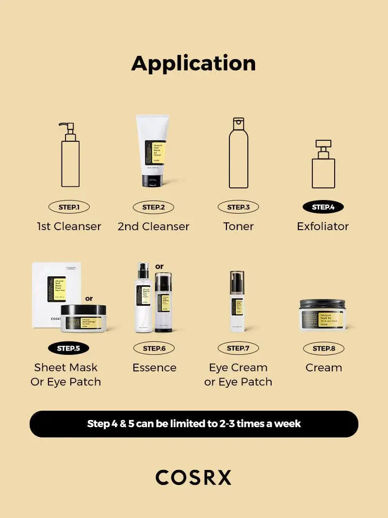 COSRX Advanced Snail Mucin Power Sheet Mask in de routine: stap 5, 2 tot 3 keer per week
