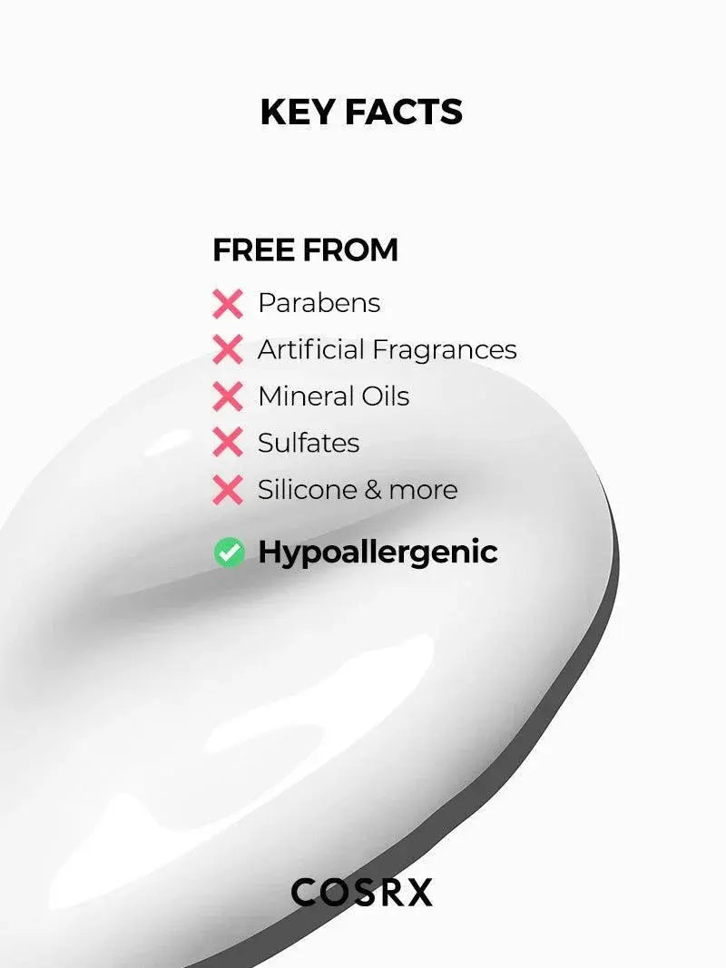 COSRX Advanced Snail Peptide Eye Cream is hypoallergeen en vrij van parabenen, parfum, minerale olie en sulfaten