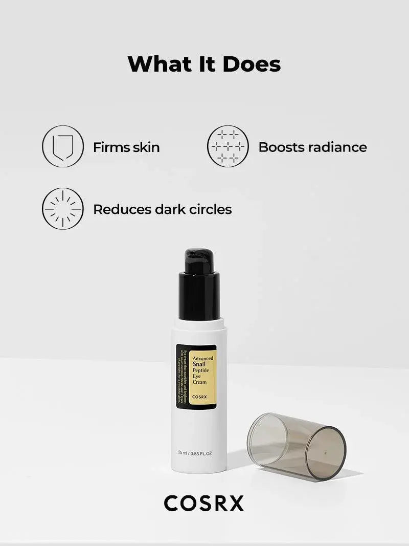 COSRX Advanced Snail Peptide Eye Cream verstevigt, geeft glow en vermindert donkere kringen
