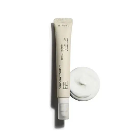 Haruharu Wonder Black Rice Bakuchiol Eye Cream, tube met een klodder witte crème