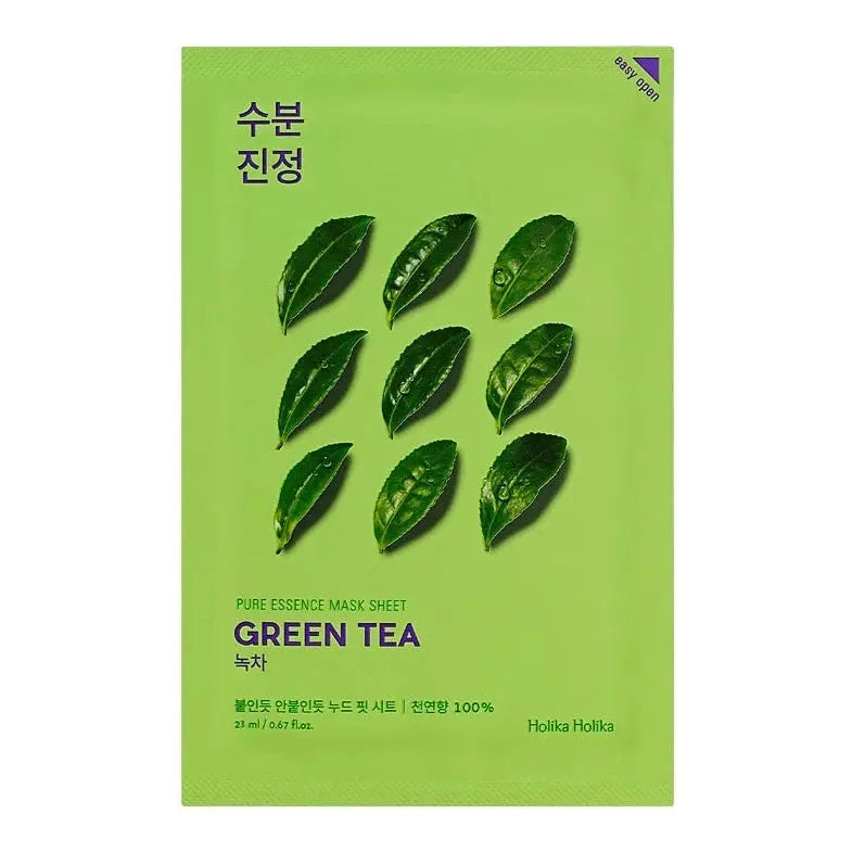 Holika Holika Pure Essence Mask Sheet Green Tea, sheetmasker met groene thee voor hydratatie en kalmering