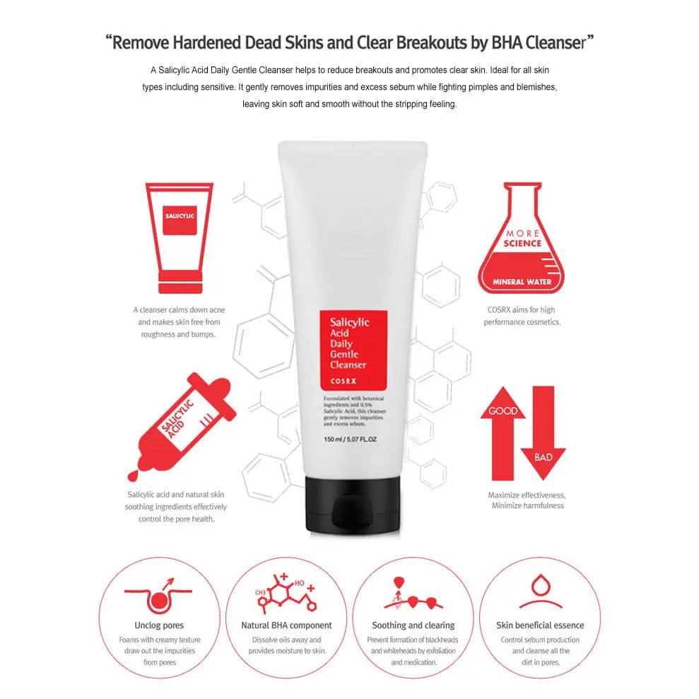 COSRX - Salicylic Acid Daily Gentle Cleanser 150 ml - Nashwa - Korean skincare
