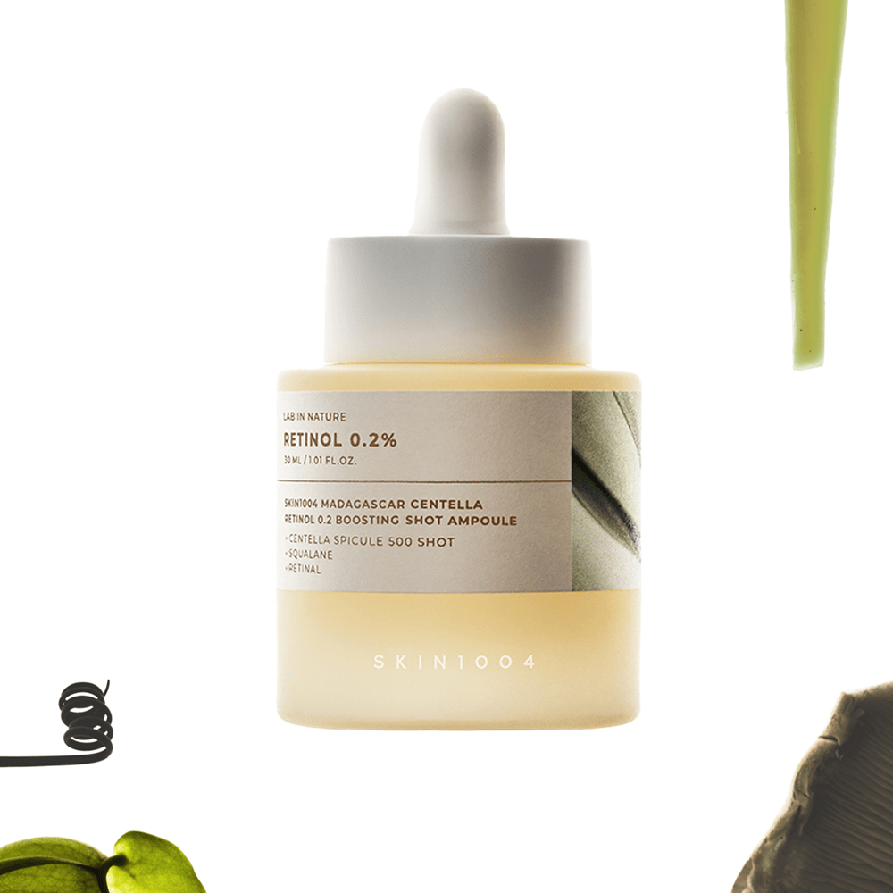 SKIN1004 Retinol 0.2 Boosting Shot Ampoule flesje met pipet, stilleven