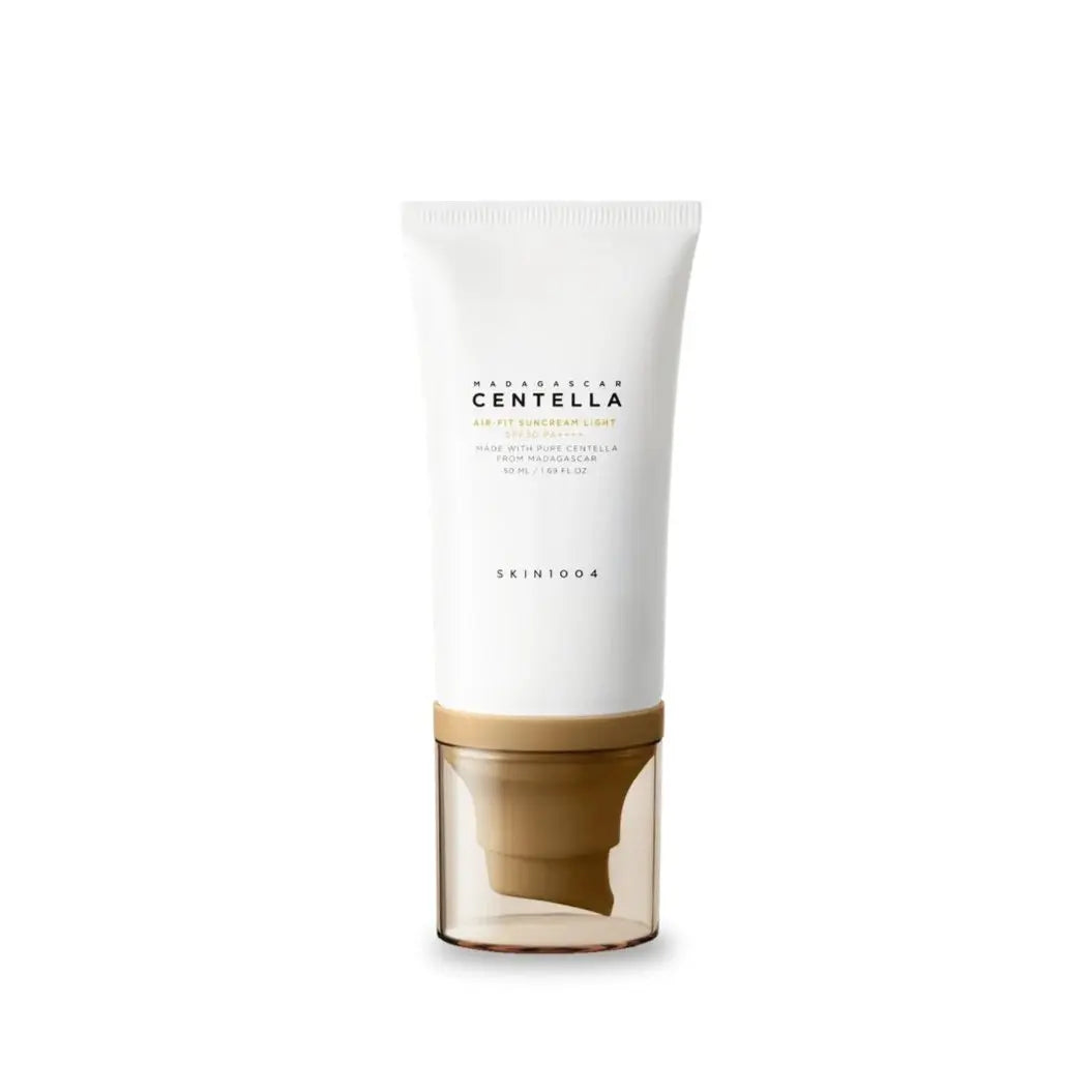 SKIN1004 Madagascar Centella Air-Fit Suncream Light, witte tube met bruine dop