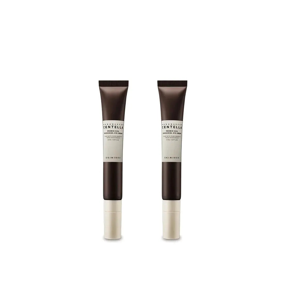 Twee tubes SKIN1004 Probio-Cica Bakuchiol Eye Cream naast elkaar op wit
