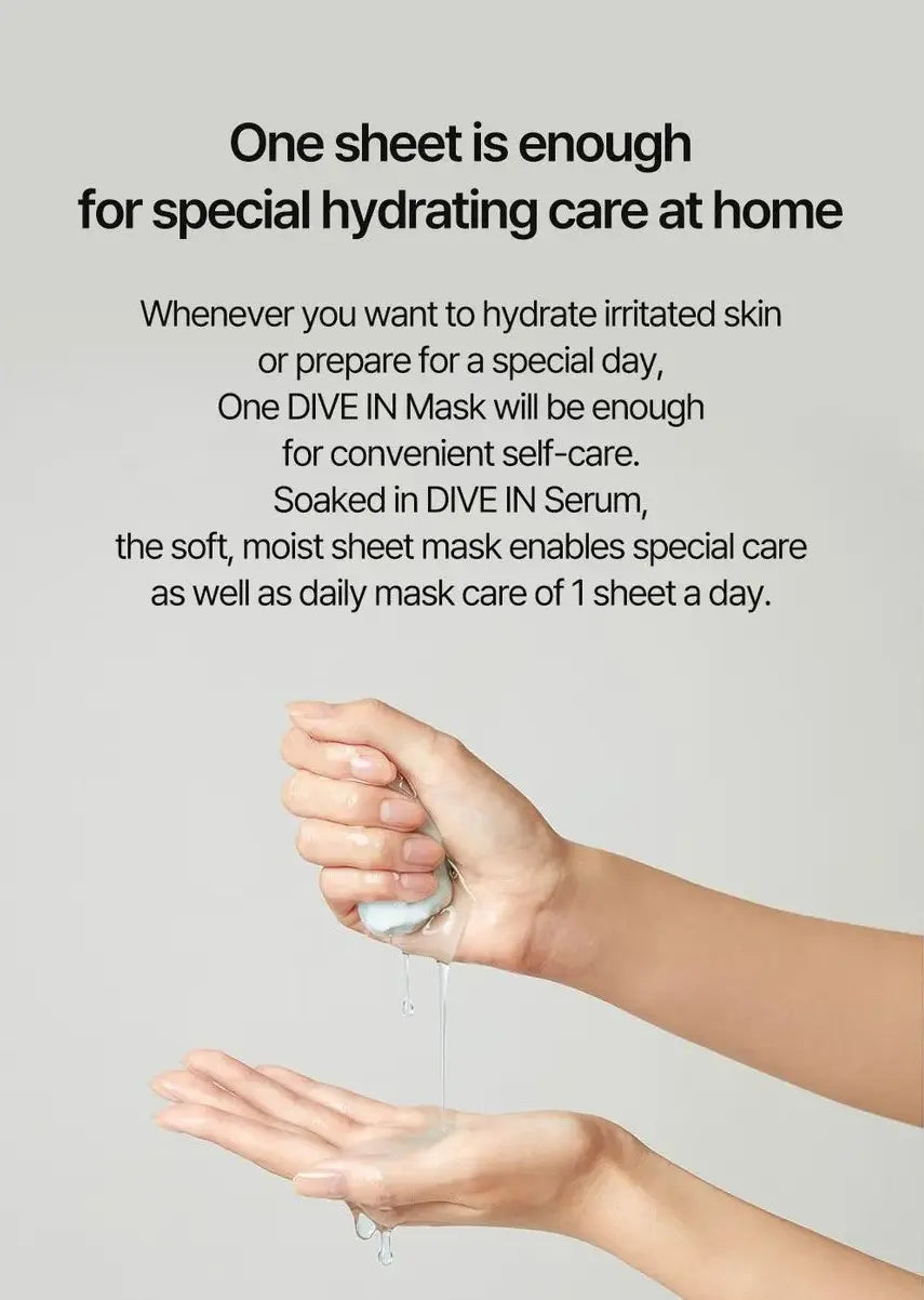 Torriden DIVE IN Low Molecular Hyaluronic Acid Mask, één masker voor extra hydratatie, essence wordt uitgeknepen