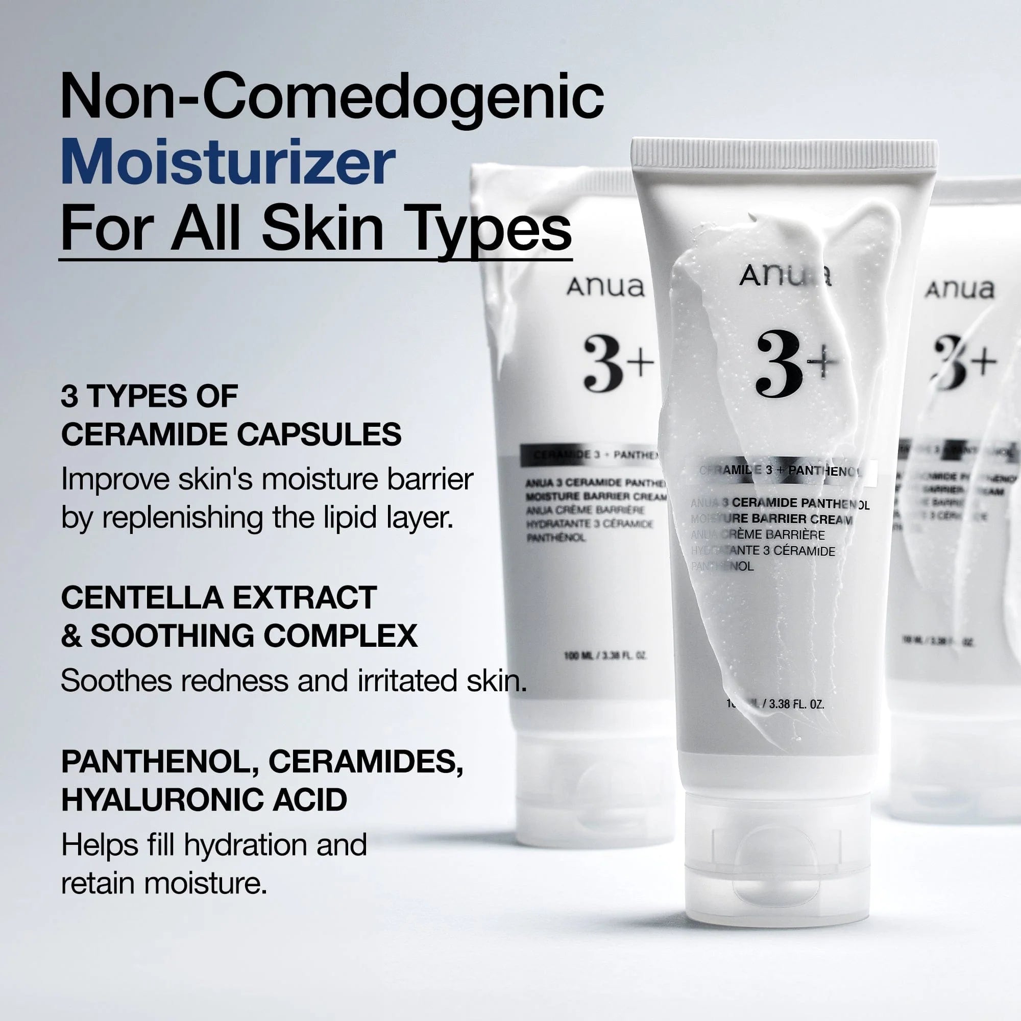 nfographic: de non-comedogene Anua barrièrecrème met ceramiden, centella en panthenol