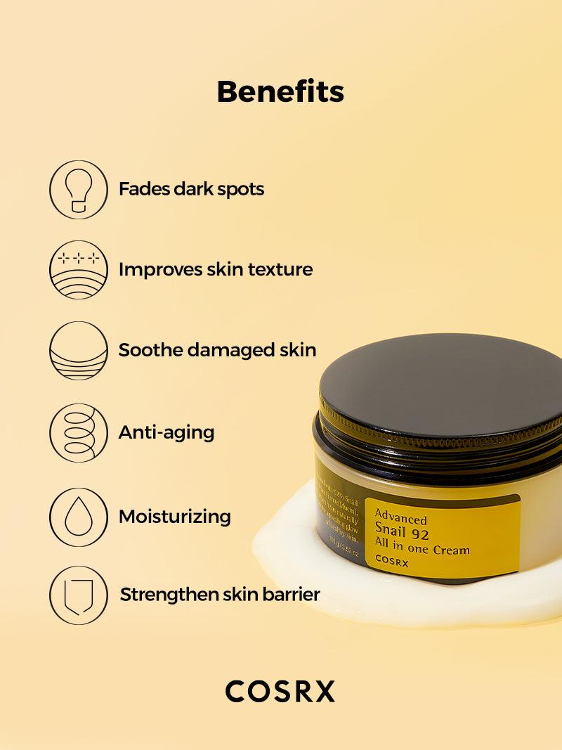 COSRX - Advanced Snail 92 All In One Cream 100 gram - Korean skincare - nashwa