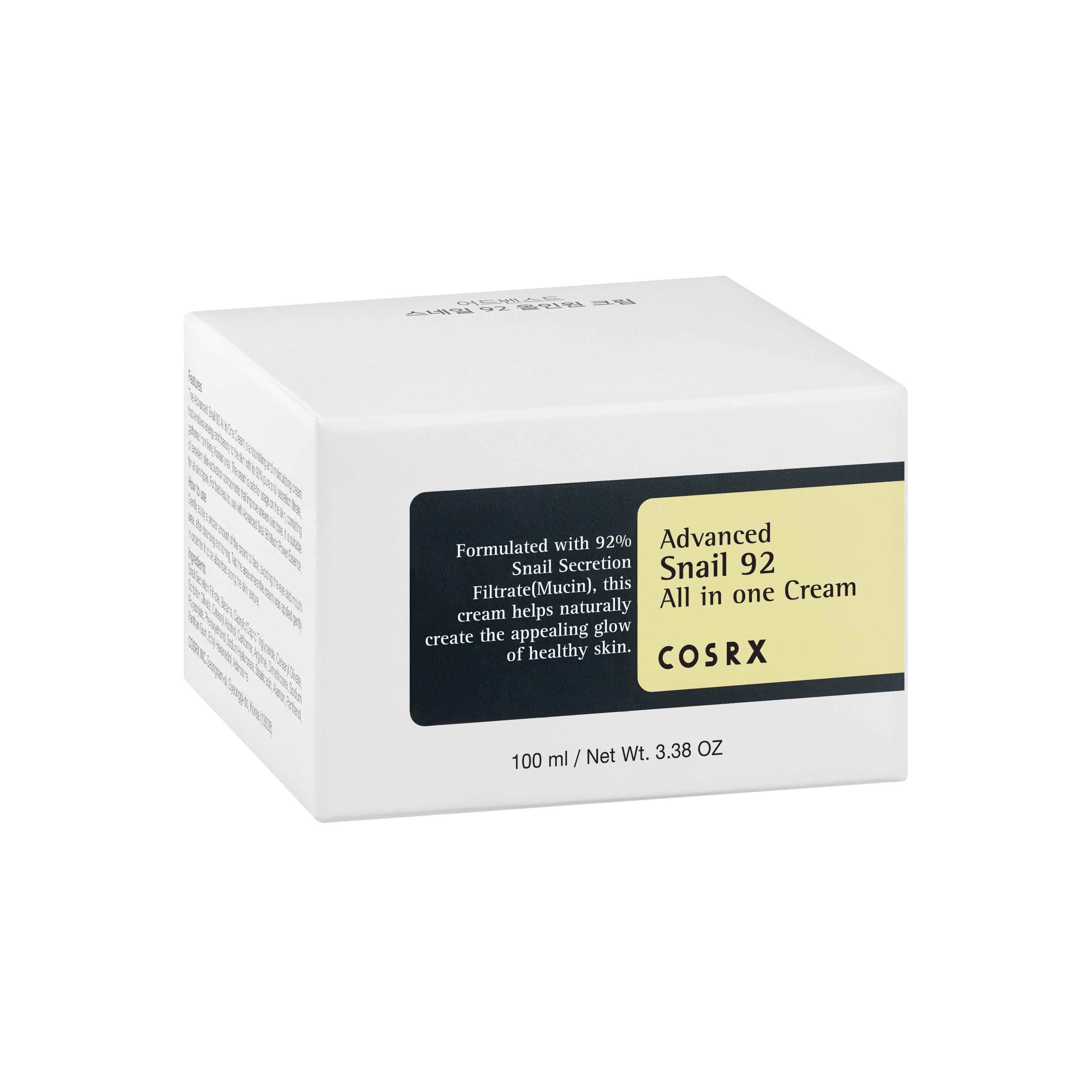 COSRX - Advanced Snail 92 All In One Cream 100 gram - Korean skincare - nashwa