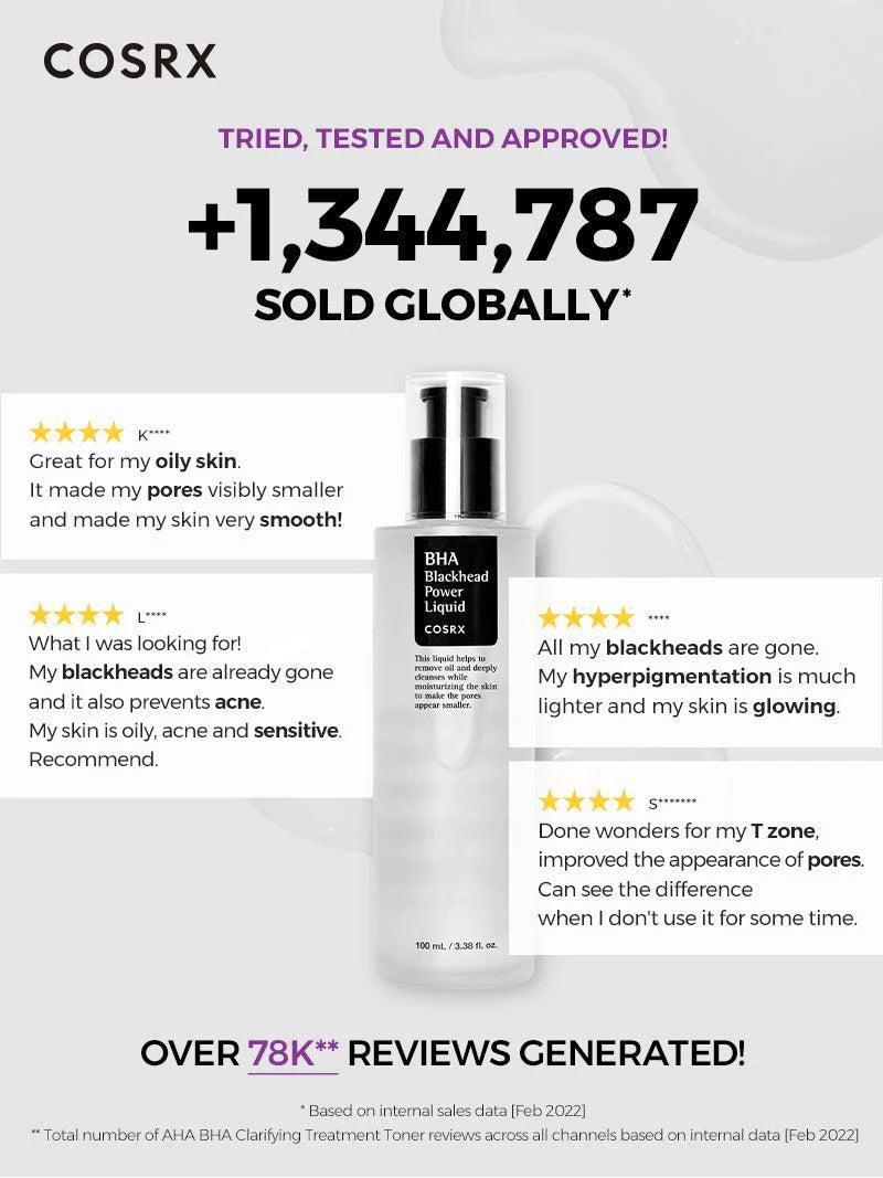 COSRX - BHA Blackhead Power Liquid 100ml - Korean Skincare -Nashwa