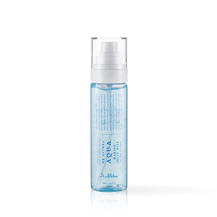 Dr. Althea Aqua Marine Jelly Mist flacon van 100 ml met blauwe jellytextuur