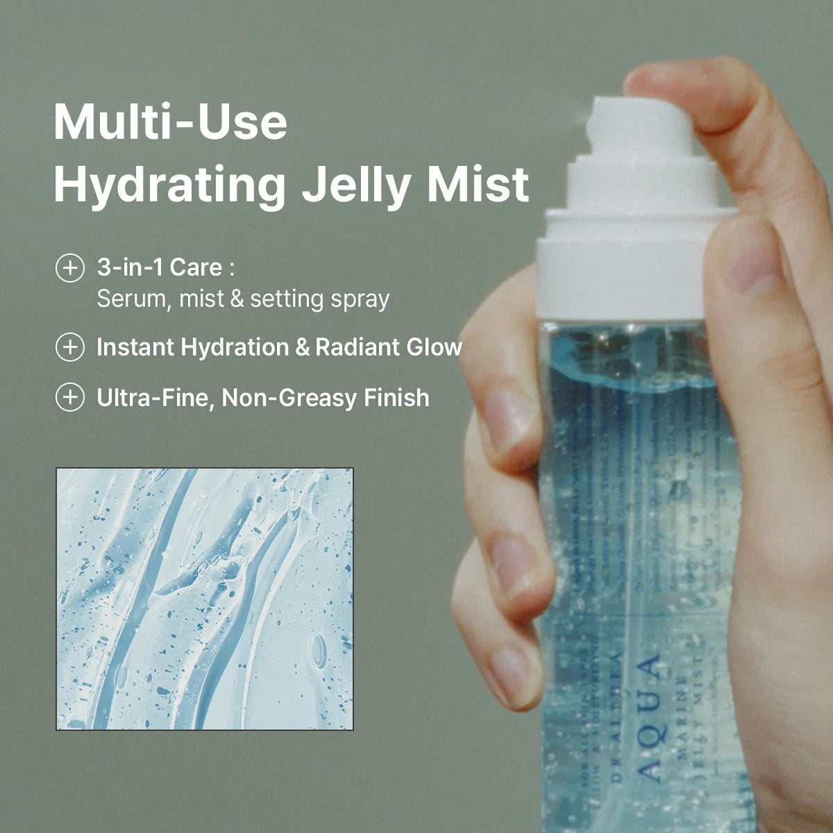 Dr. Althea Aqua Marine Jelly Mist als serum, mist en setting spray in één