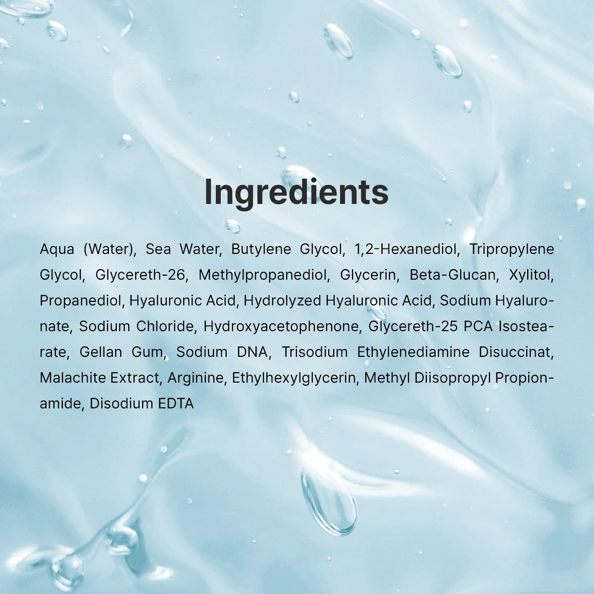 Ingrediëntenlijst van de Dr. Althea Aqua Marine Jelly Mist