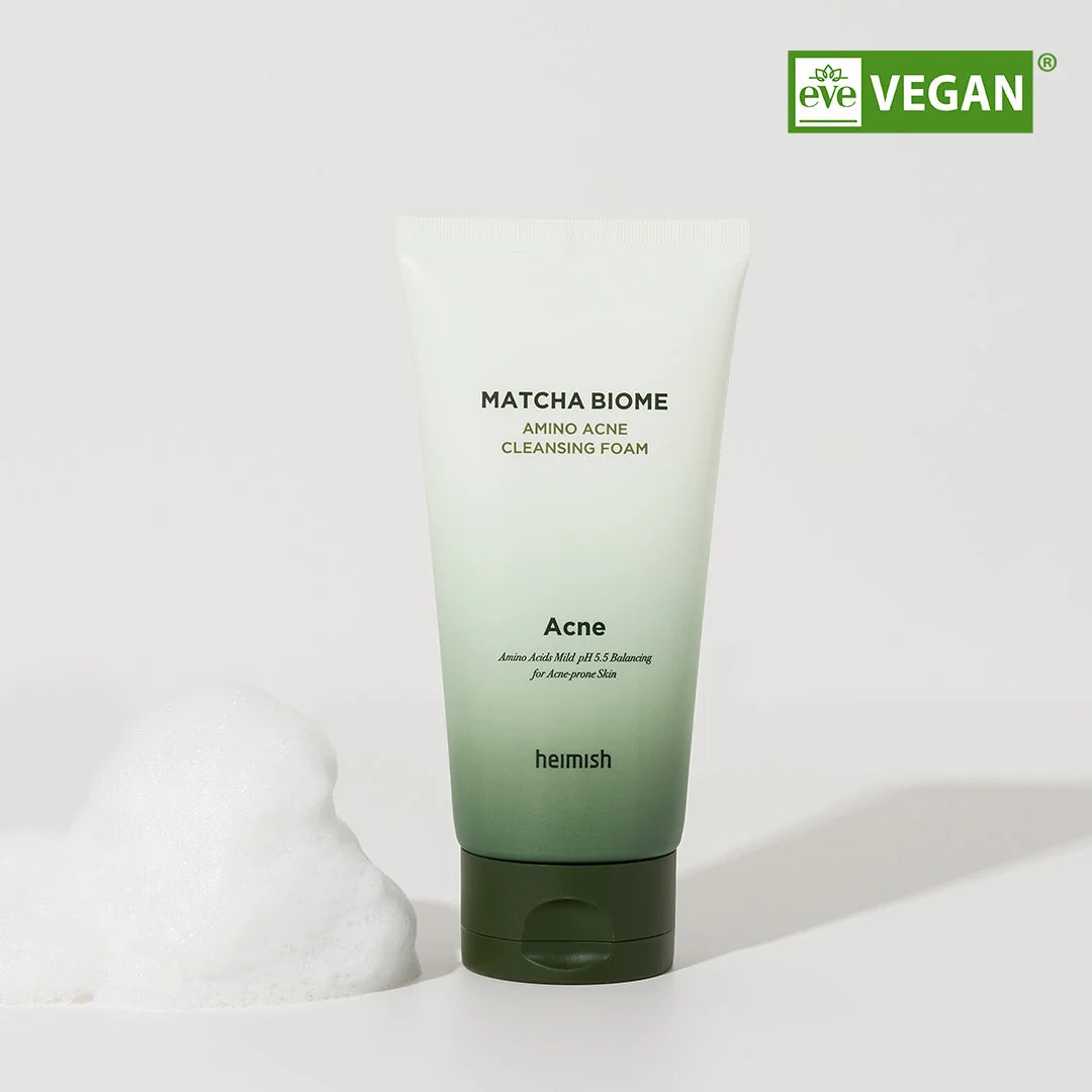 Heimish Matcha Biome Amino Acne Cleansing Foam 150ml vegan acne-reiniger
