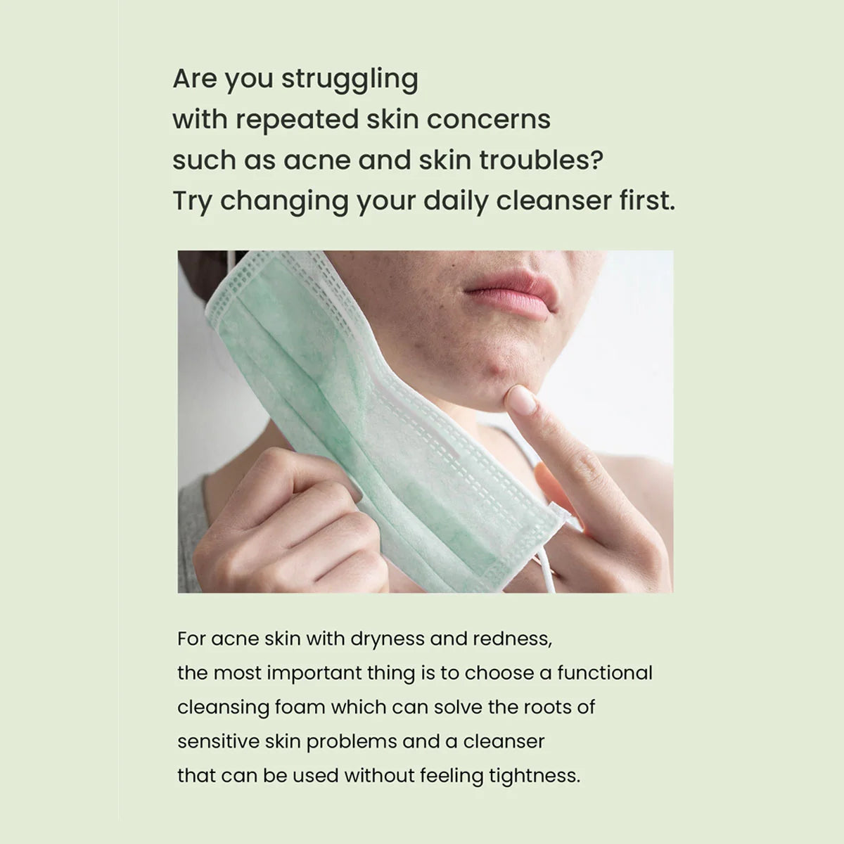 Infographic: kies een milde reiniger bij terugkerende acne en roodheid