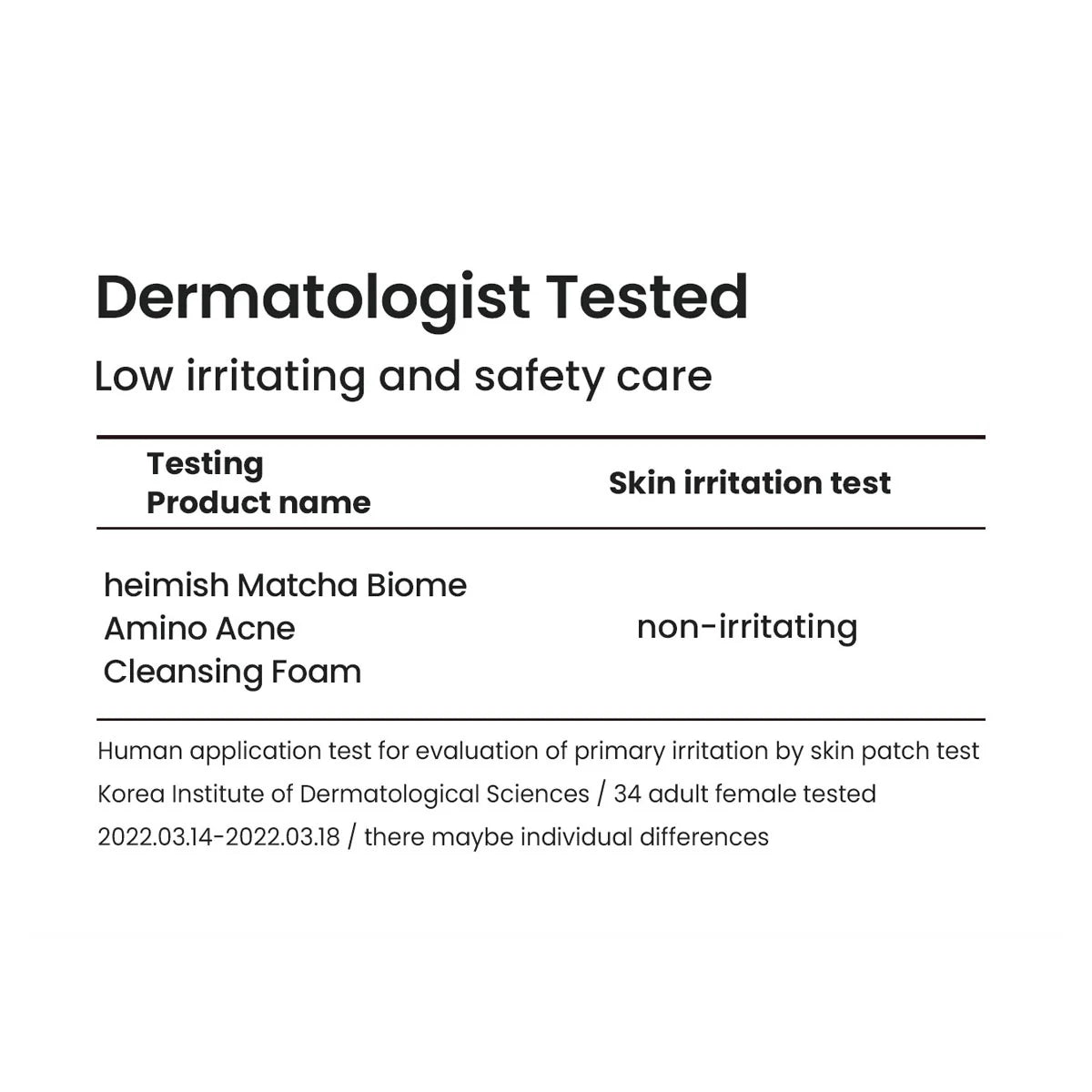 Infographic: dermatologisch getest en niet-irriterend