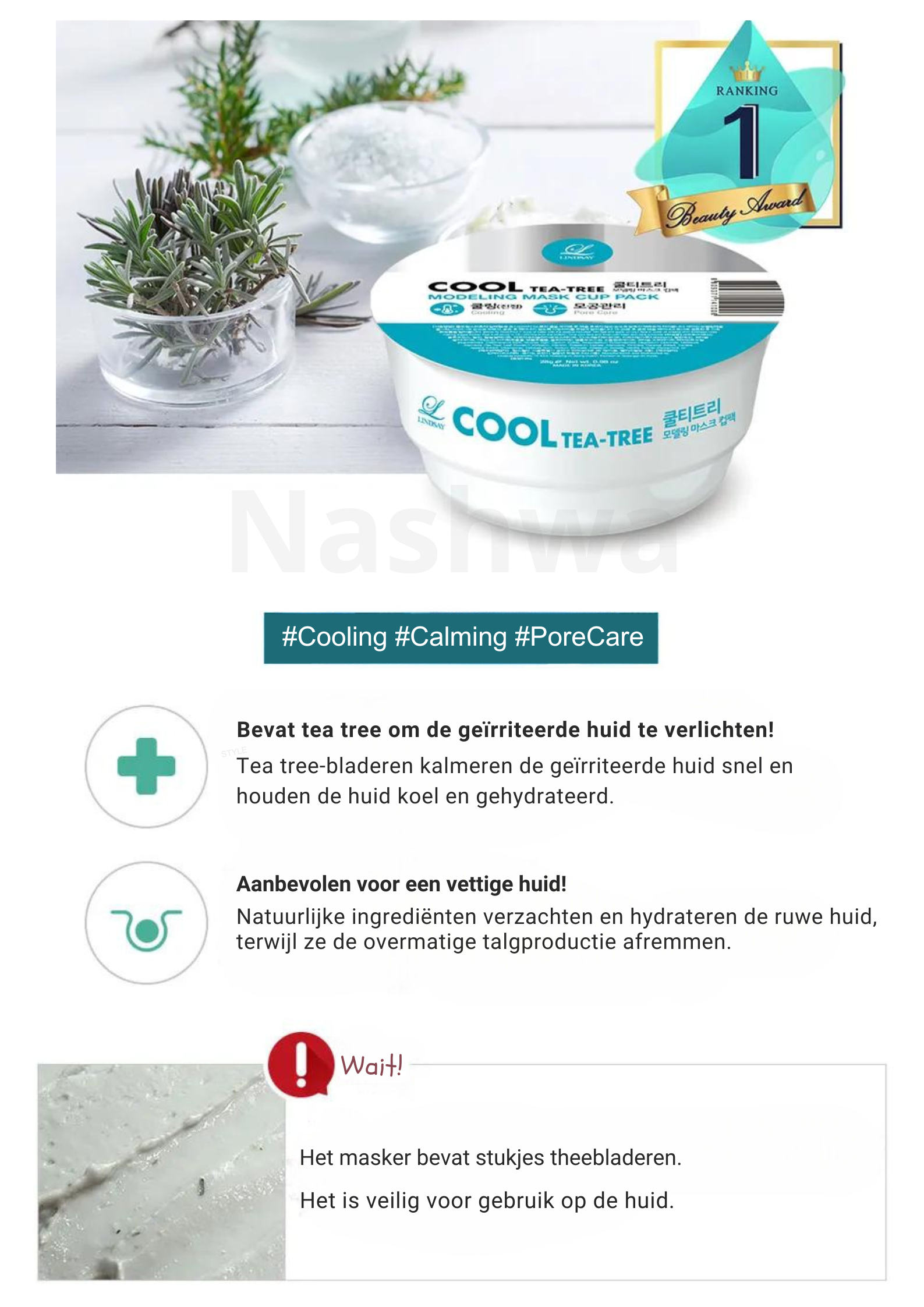 LINDSAY - Modeling Mask Cup Pack Cool Tea-Tree - Korean skincare - Nashwa