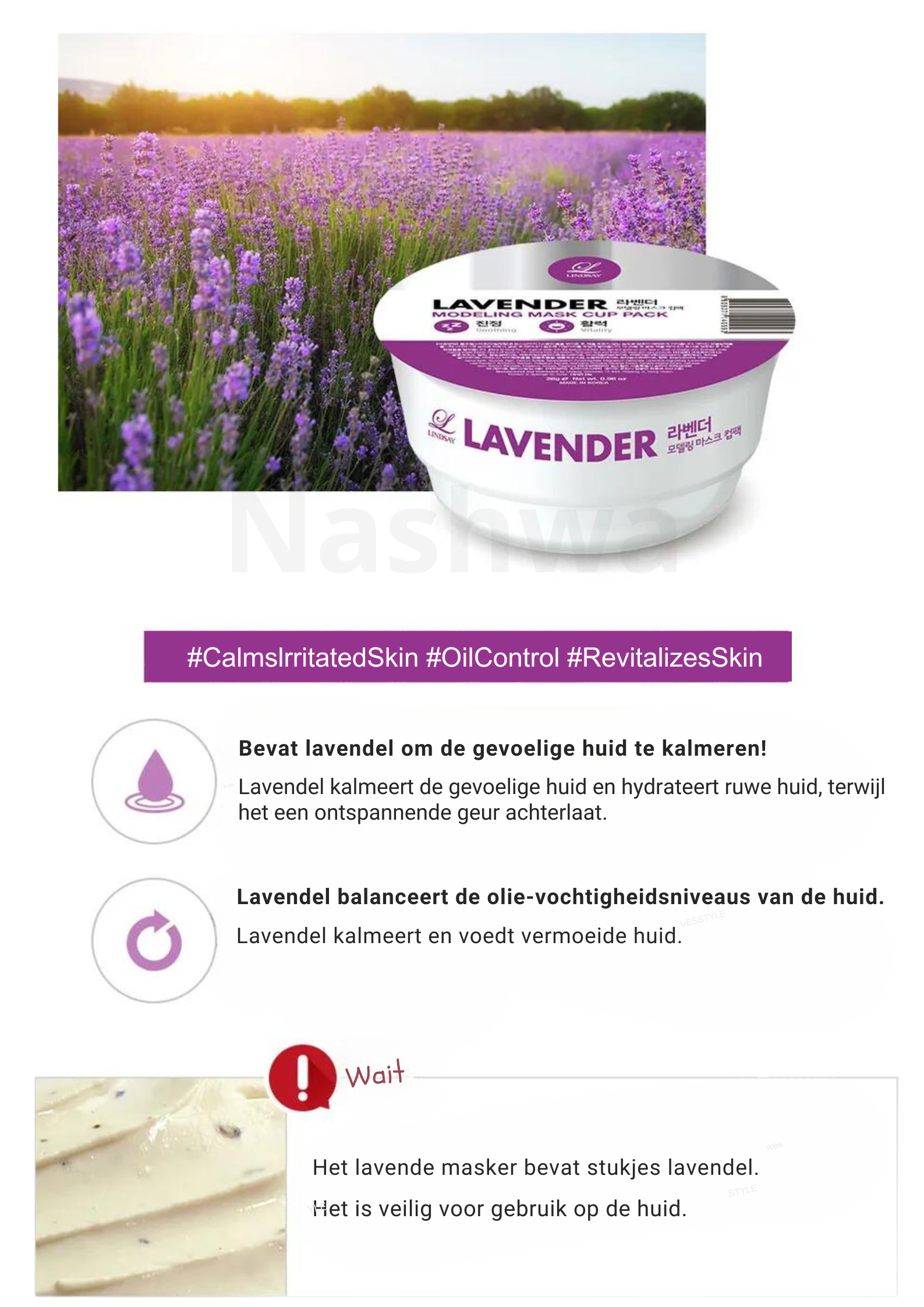 LINDSAY - Modeling Mask Cup Pack Lavender - Korean skincare - Nashwa