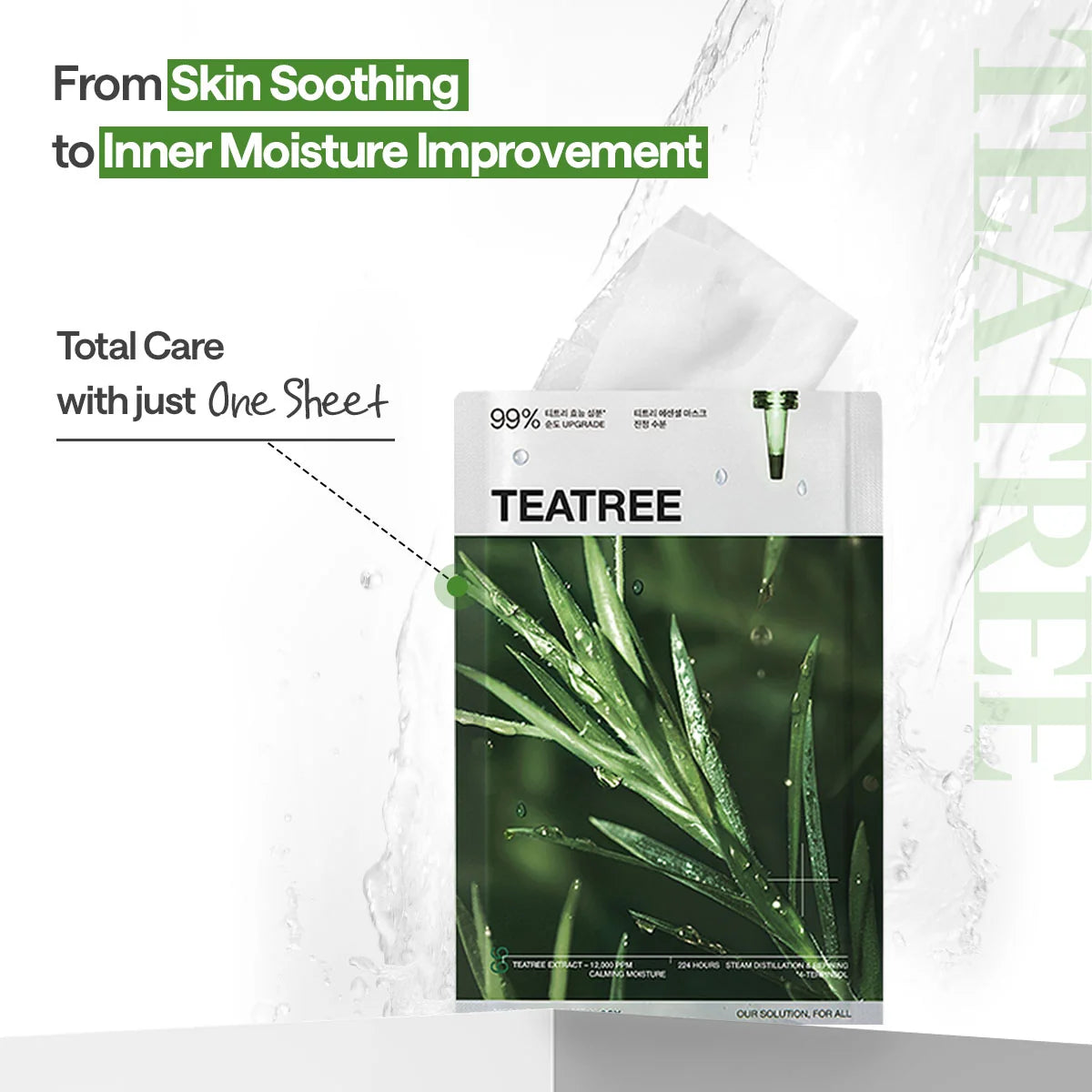 Mediheal Teatree Essential Mask met kalmerende werking en vochtinbreng in één sheet masker