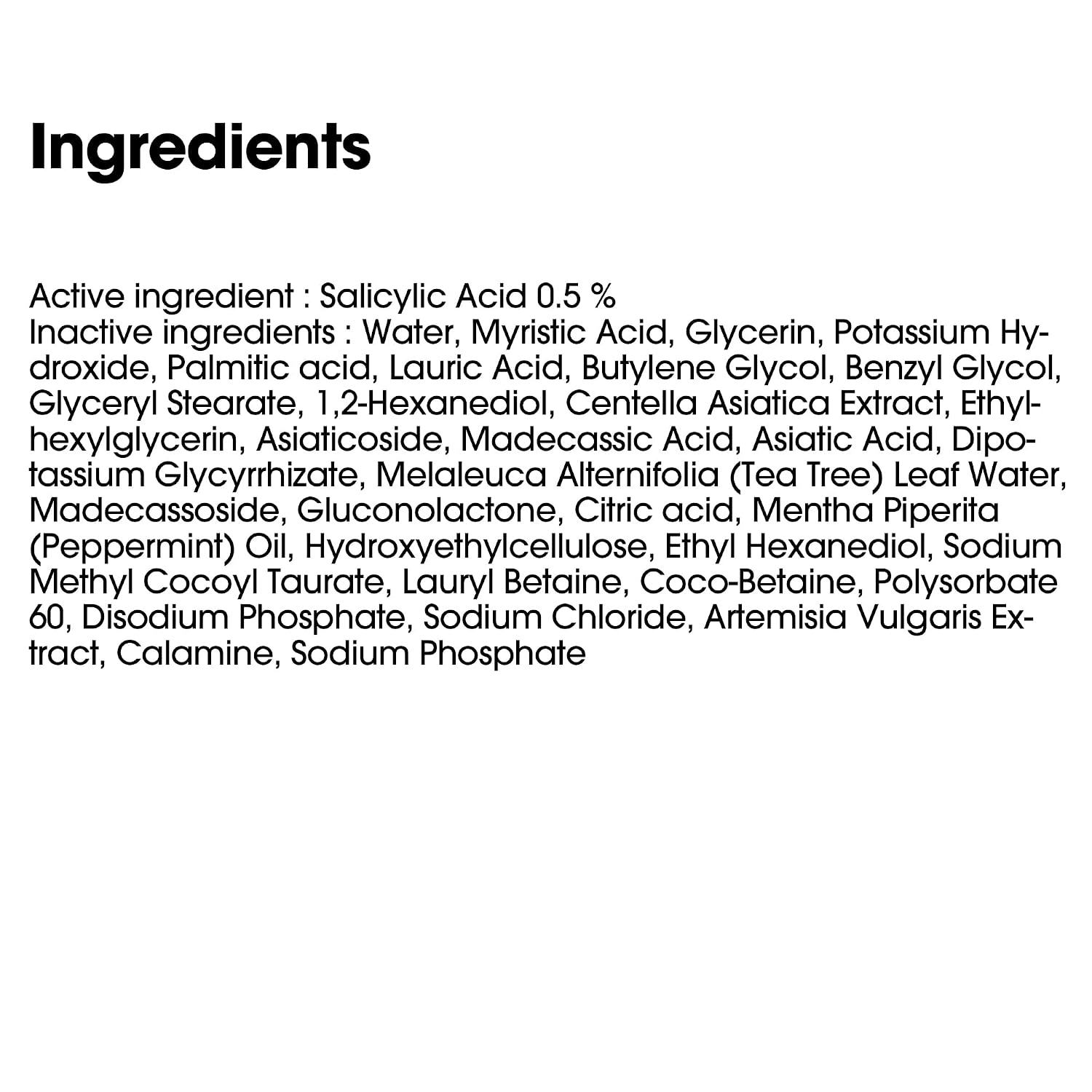 Ingrediëntenlijst van de Some By Mi AHA BHA PHA 30 Days Miracle Acne Clear Foam