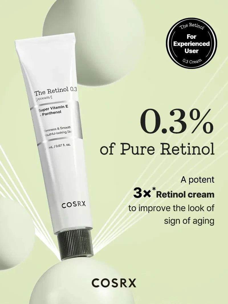 COSRX The Retinol 0.3 Cream met 0,3% pure retinol, krachtige retinolcrème voor gevorderde gebruikers