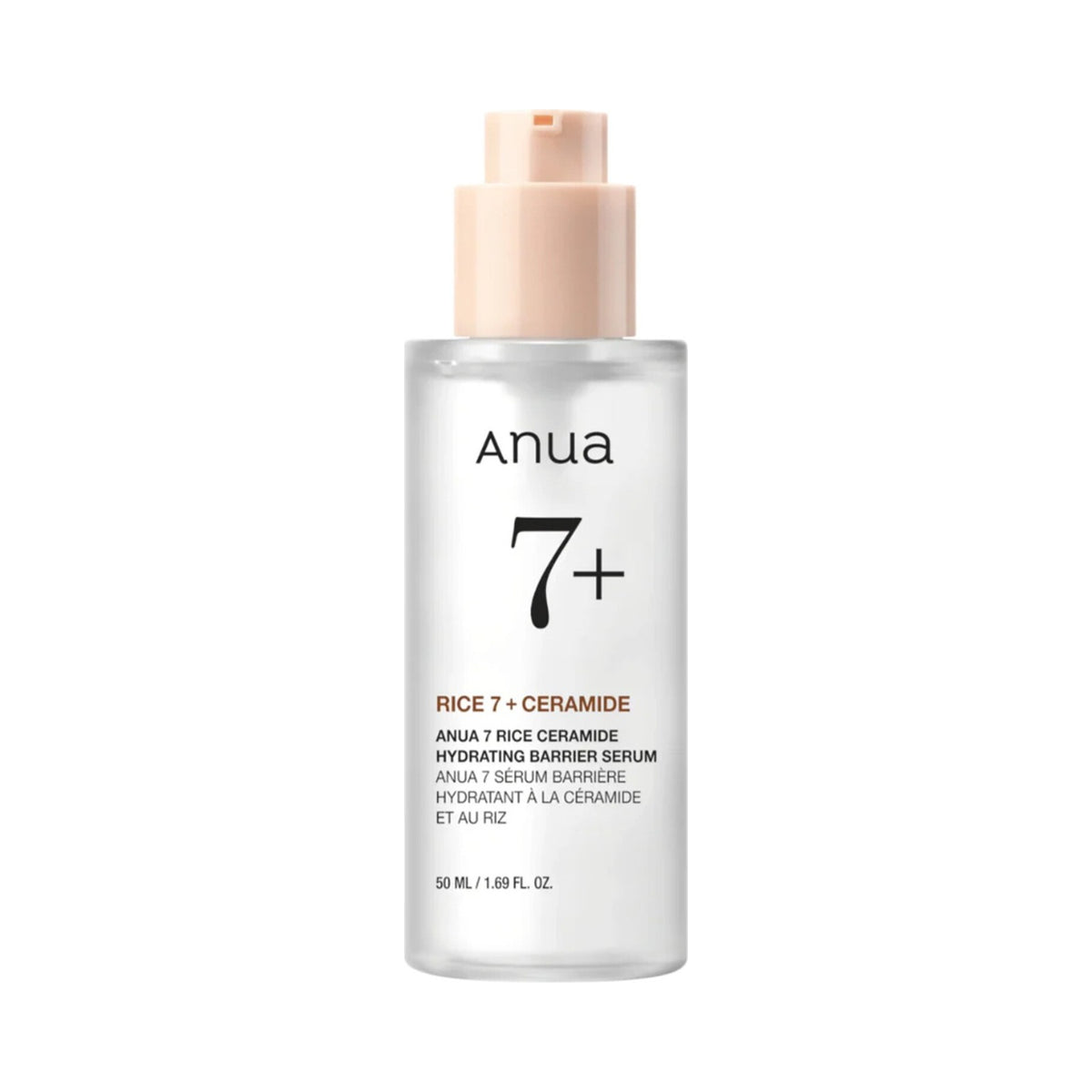 Anua 7 Rice Ceramide Hydrating Barrier Serum, flesje van 50 ml met pomp