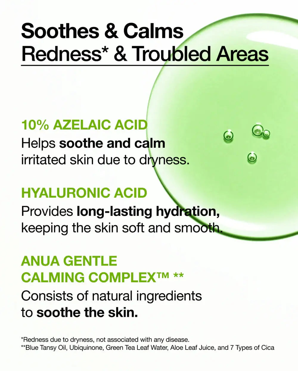 Anua Azelaic Acid 10 Hyaluron Redness Soothing Serum met 10% azelaïnezuur, hyaluronzuur en kalmerend complex