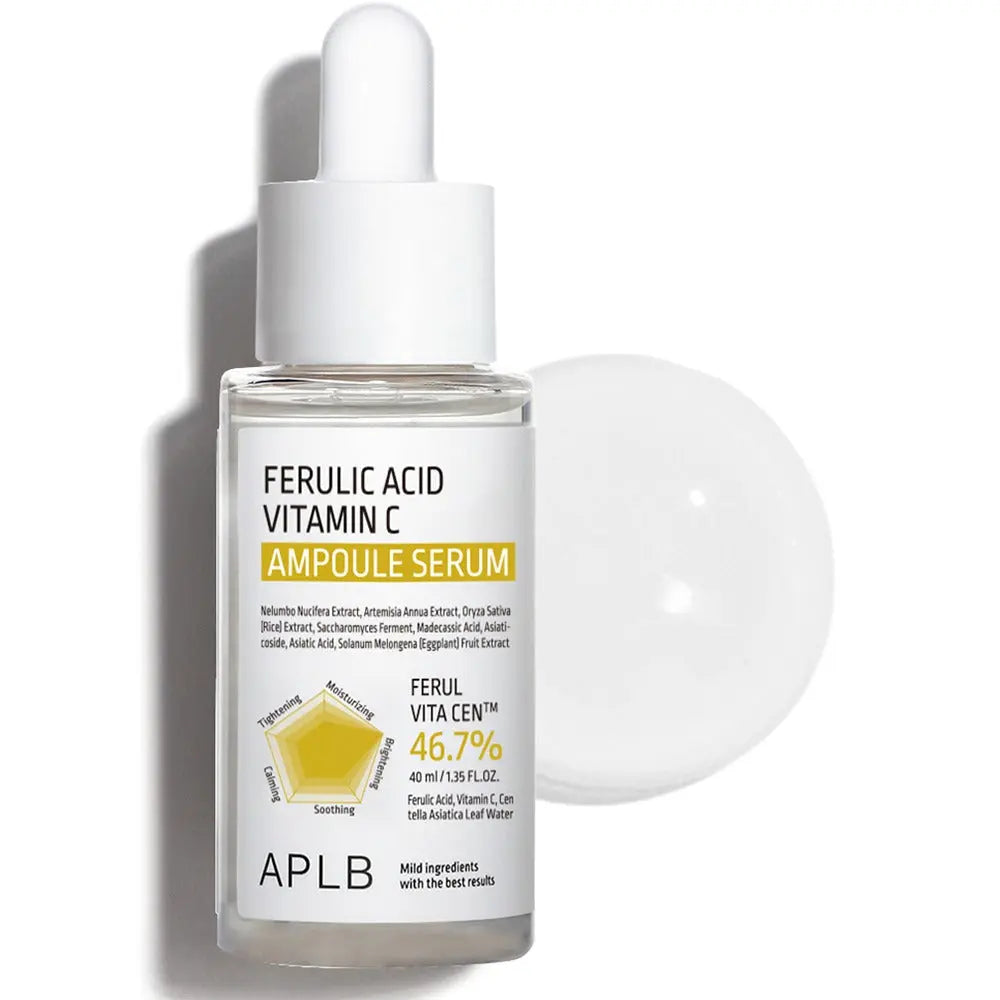 APLB Ferulic Acid Vitamin C Ampoule Serum 40 ml, flacon met pipet en een druppel serum