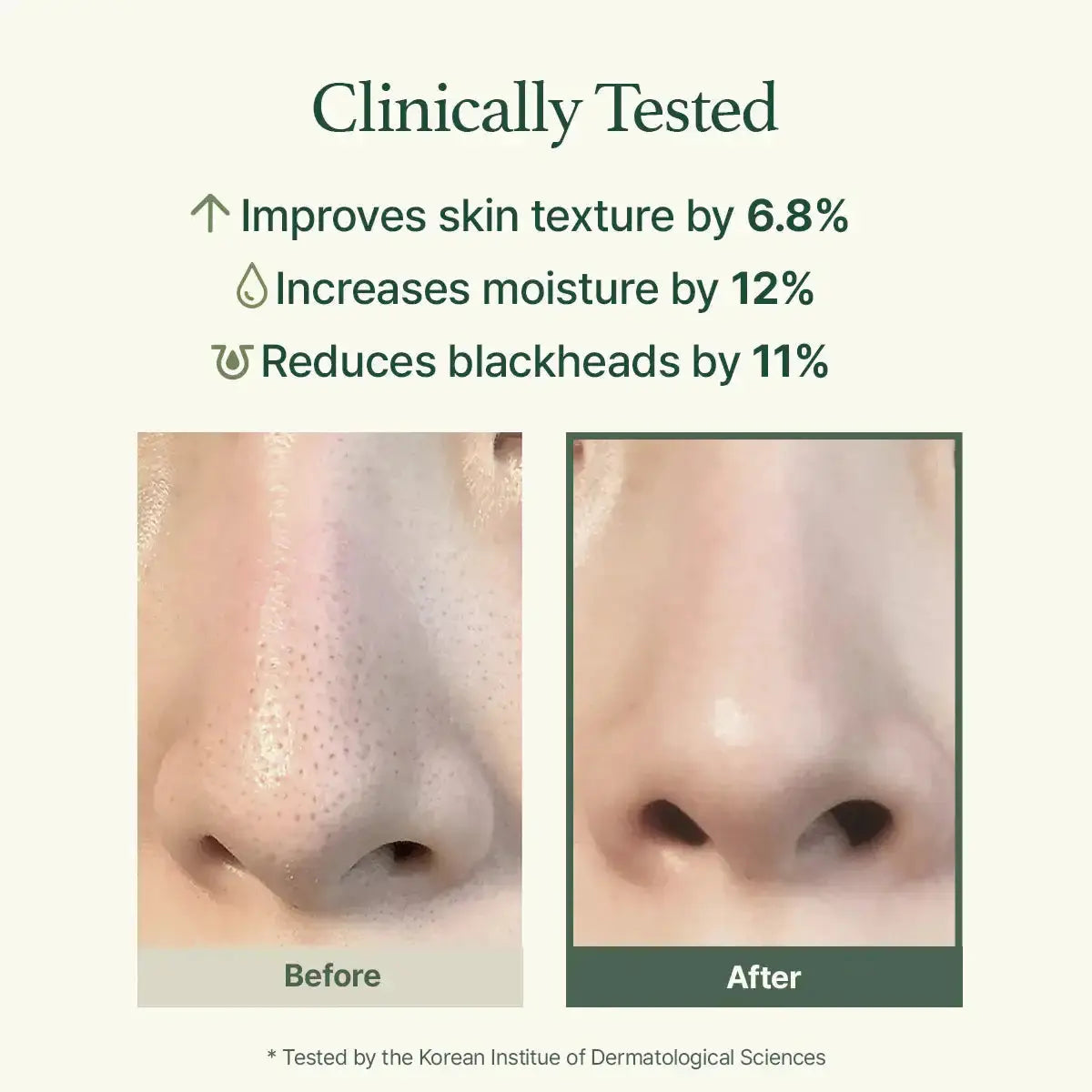 Arencia Fresh Green Rice Mochi Cleanser, klinisch getest volgens het merk: 11% minder mee-eters