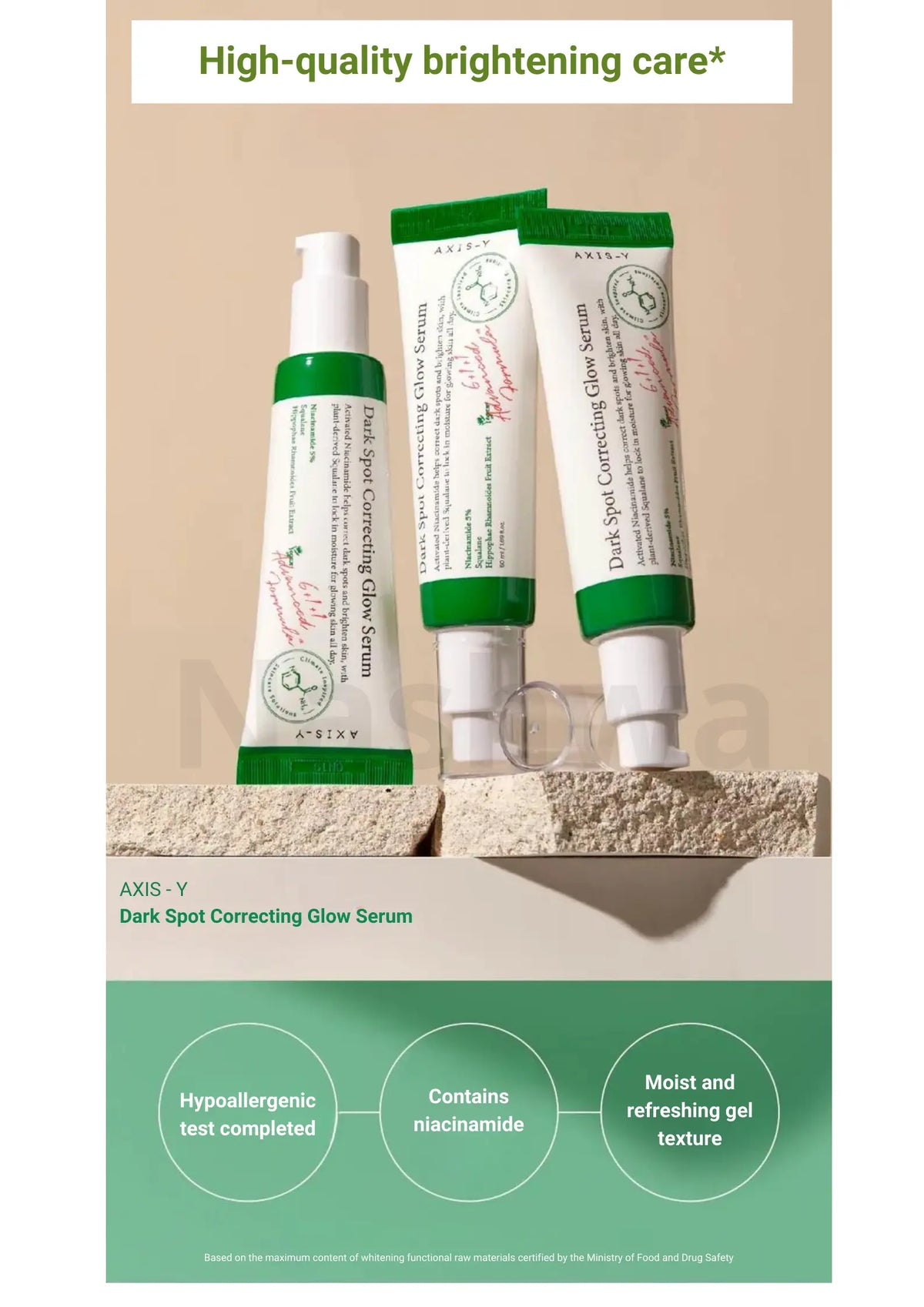 AXIS-Y Dark Spot Correcting Glow Serum, volgens het merk hypoallergeen getest, met niacinamide en gelachtige textuur