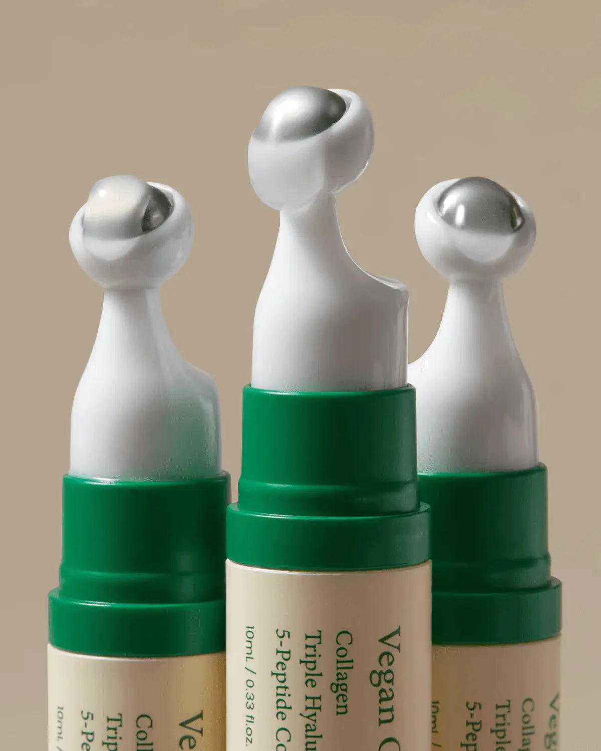 AXIS-Y Vegan Collagen Eye Serum, drie flacons met metalen rollerballen