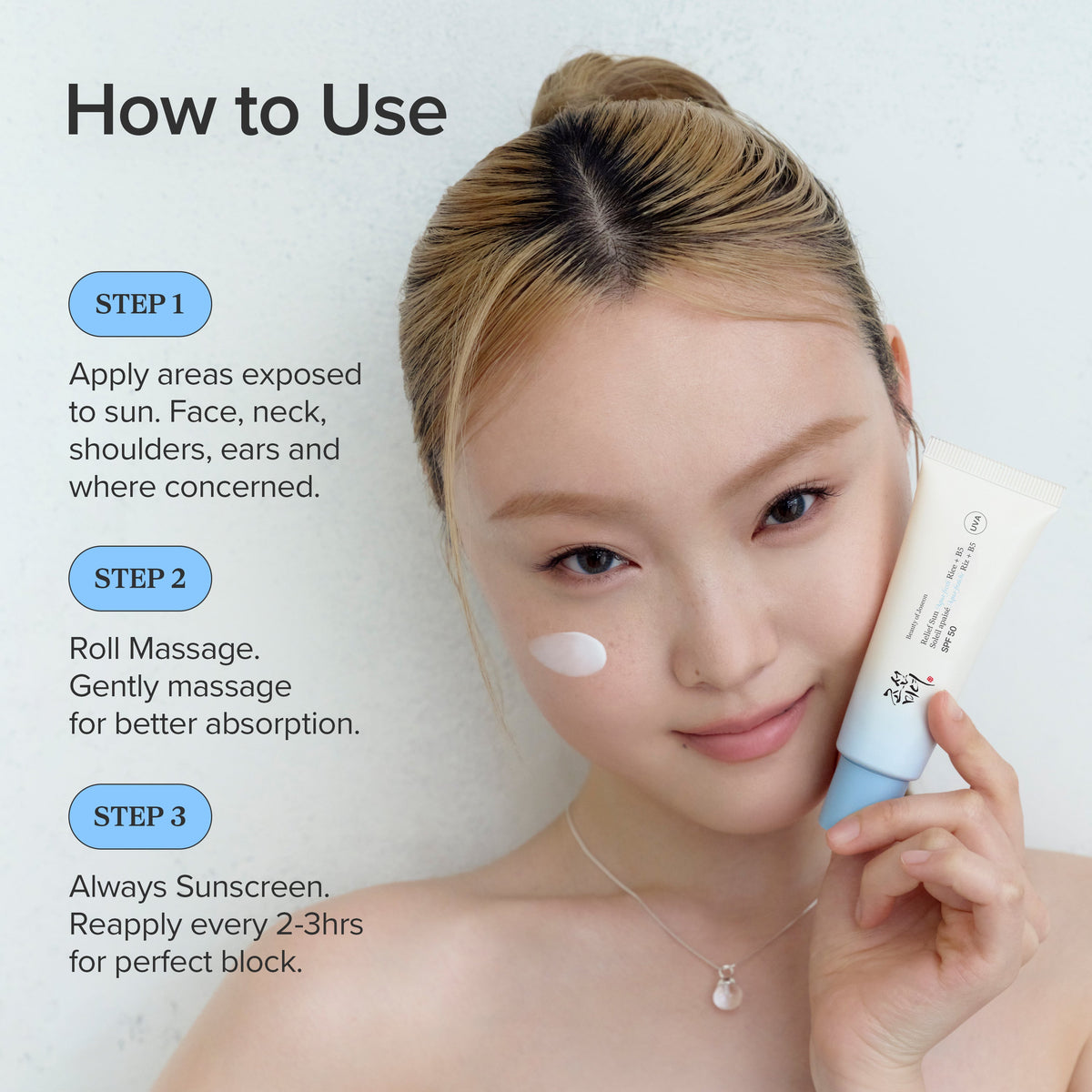 Beauty of Joseon Relief Sun Aqua-fresh, gebruik: als laatste stap aanbrengen en elke 2 uur opnieuw