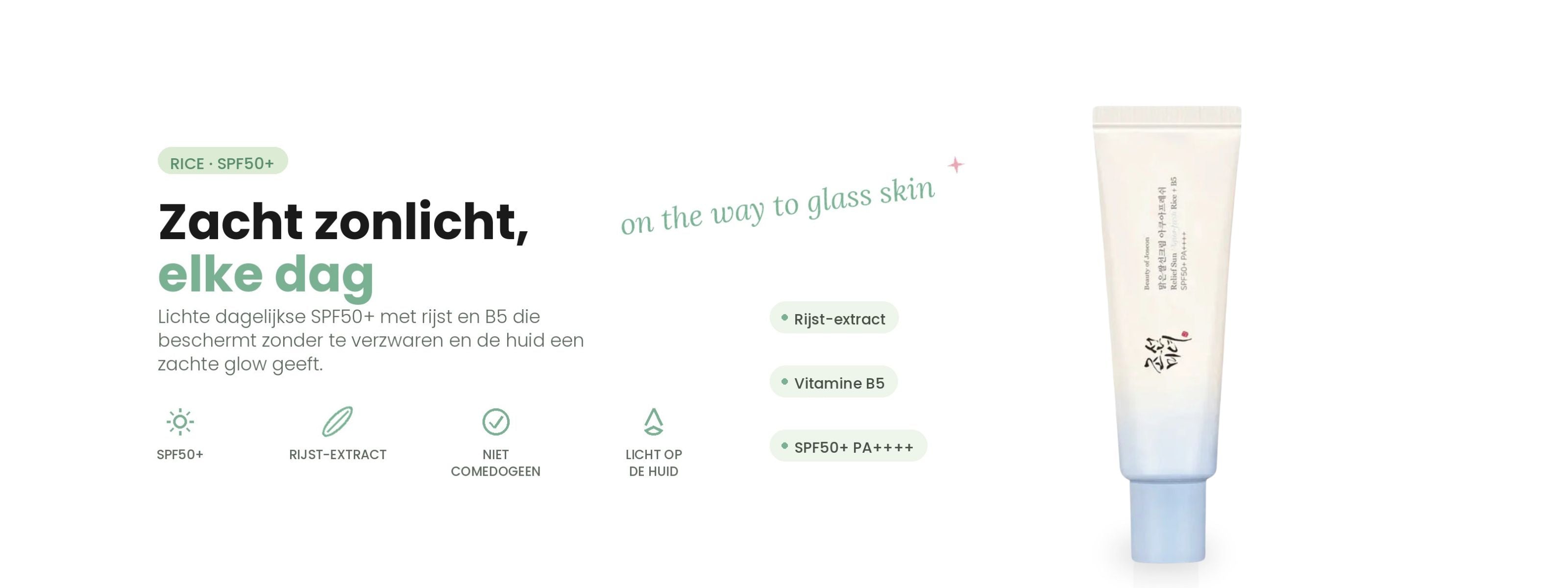 Beauty of Joseon Relief Sun SPF50+ PA++++ met rijst en B5 – lichte dagelijkse zonnebrand die niet verzwaart