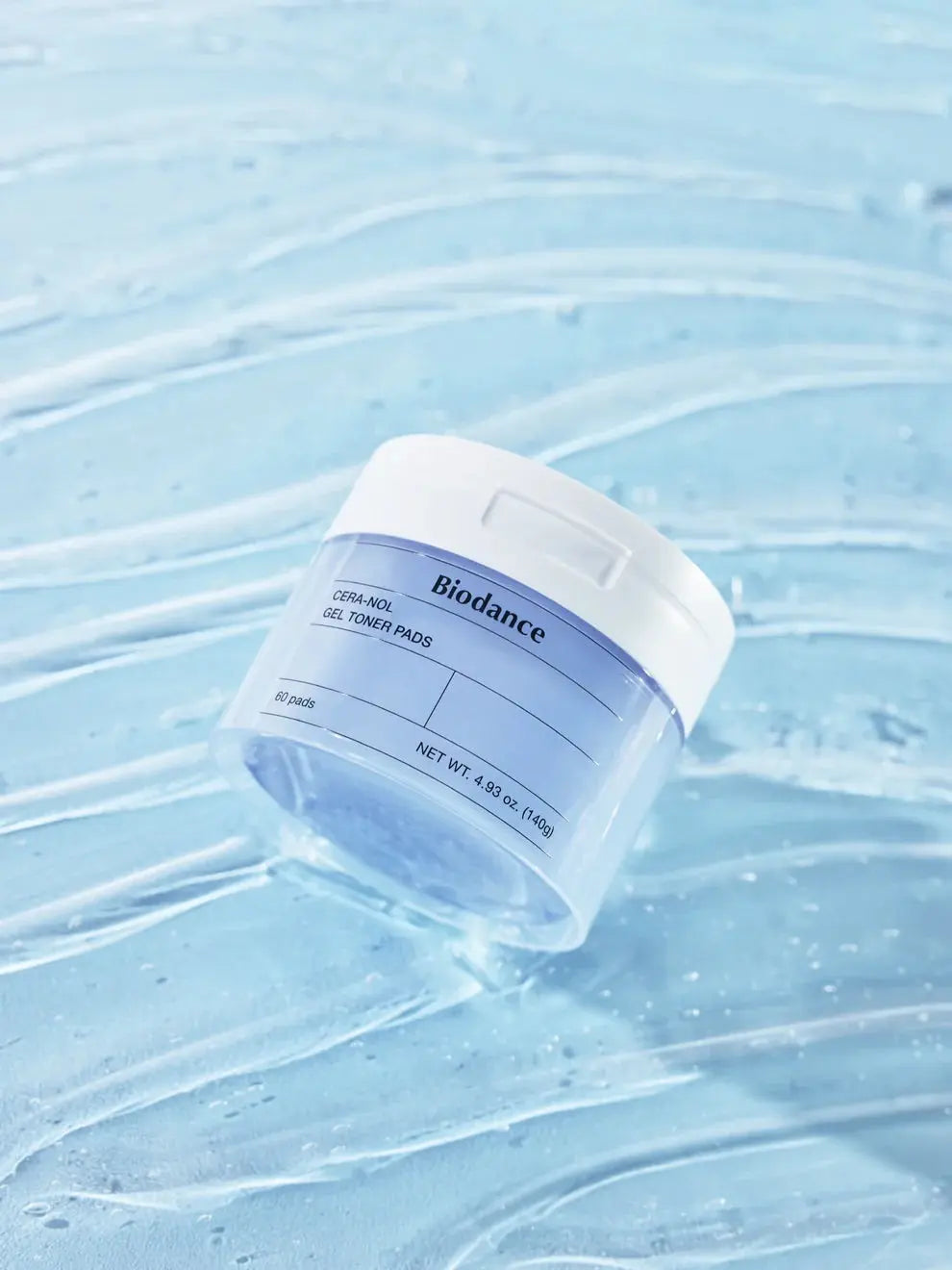 Biodance Cera-nol Gel Toner Pads, pot op een laag heldere gel