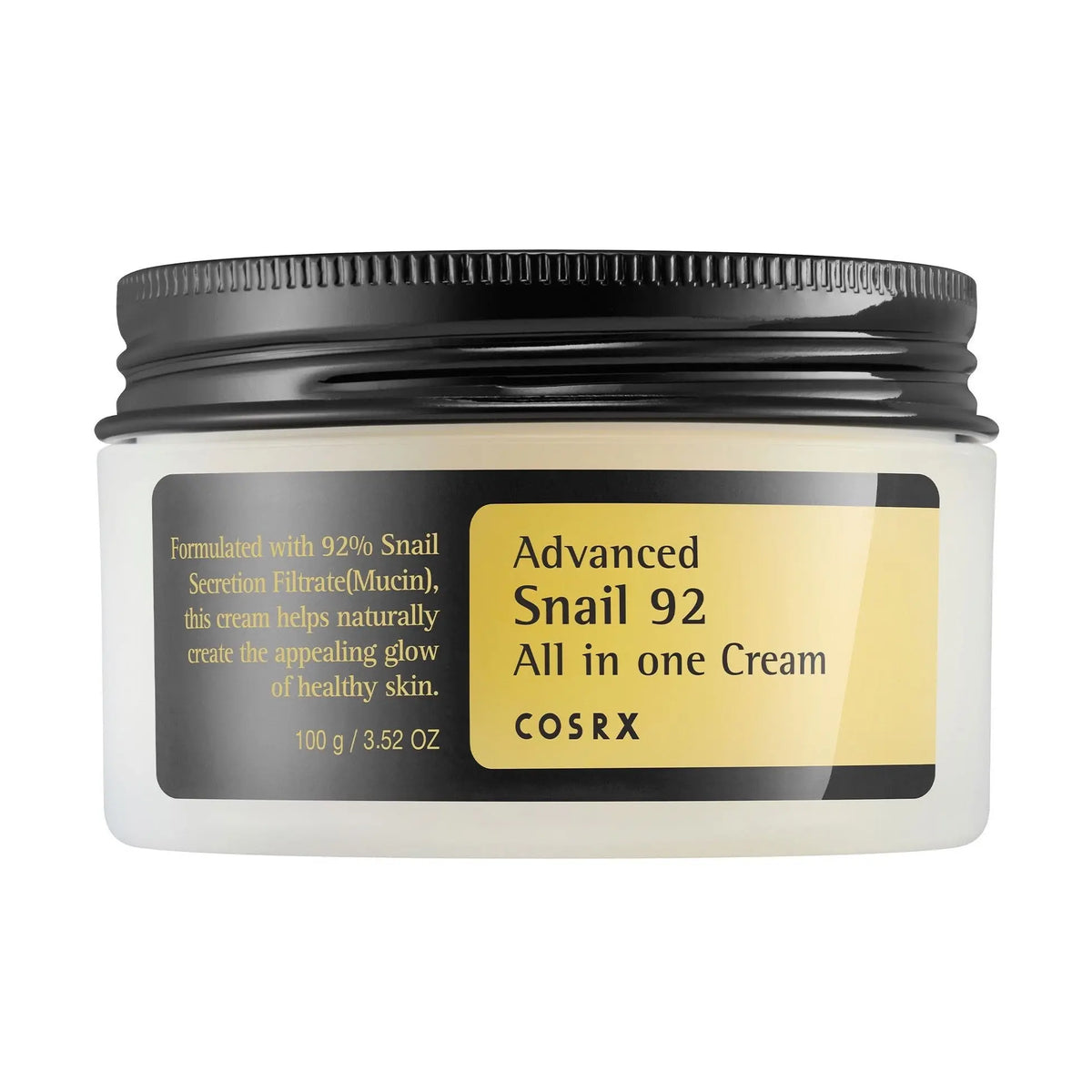 COSRX Advanced Snail 92 All In One Cream 100 g in pot met zwart deksel
