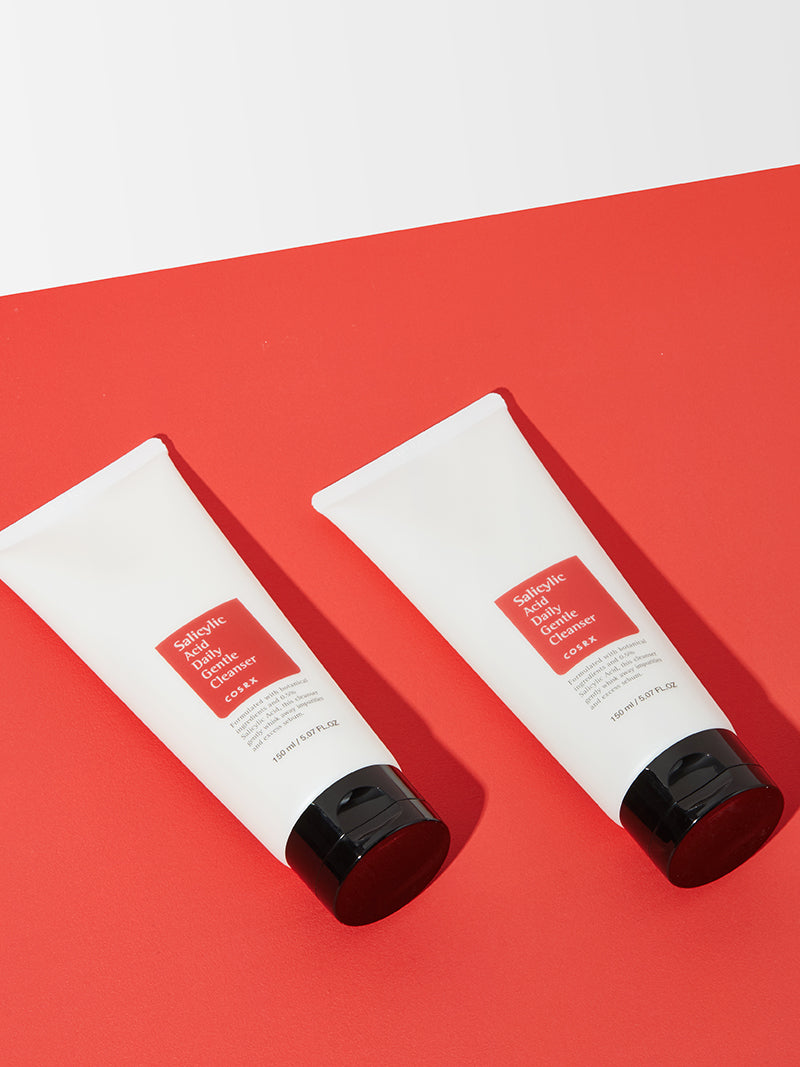 Twee tubes COSRX Salicylic Acid Daily Gentle Cleanser naast elkaar