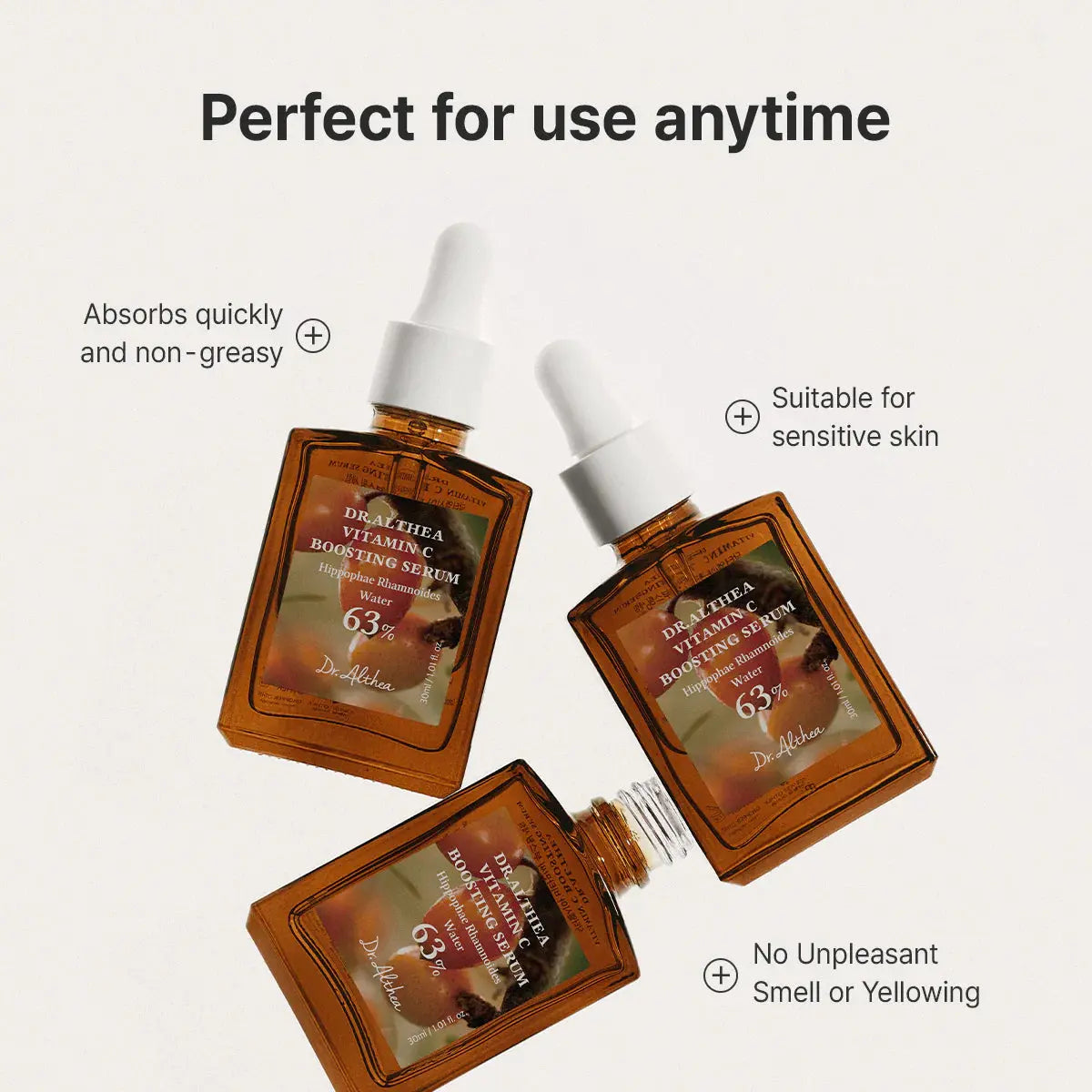 Dr.Althea Vitamin C Boosting Serum trekt snel in, niet vet en geschikt voor de gevoelige huid