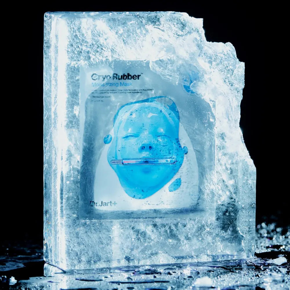 Dr.Jart+ Cryo Rubber with Moisturizing Hyaluronic Acid, verpakking in een blok ijs